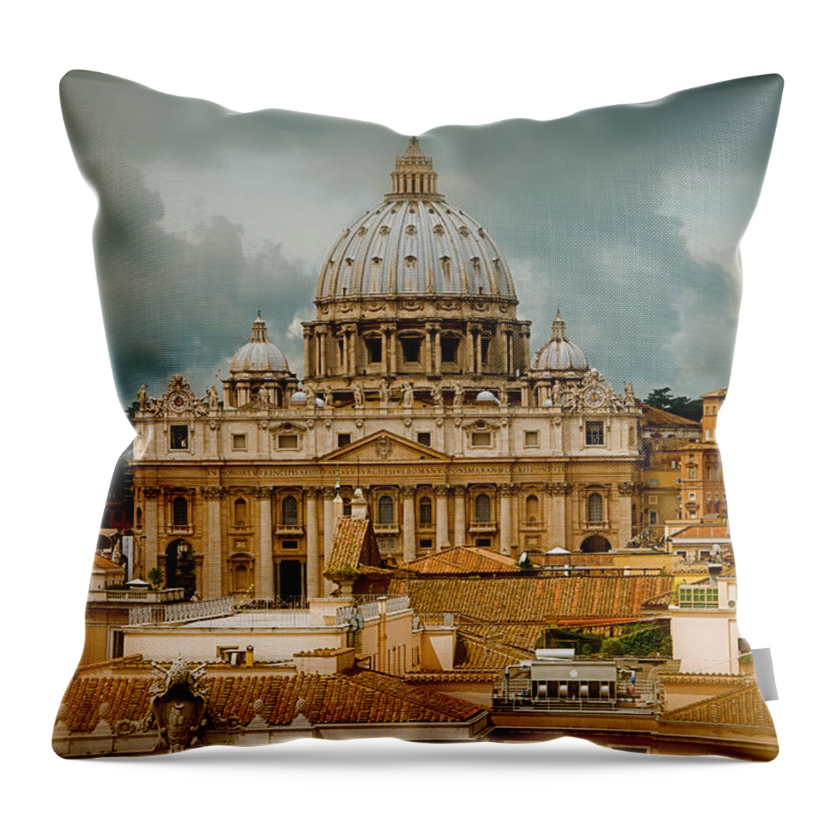 Basilica Throw Pillow featuring the photograph St. Peters Basilica by Will Wagner