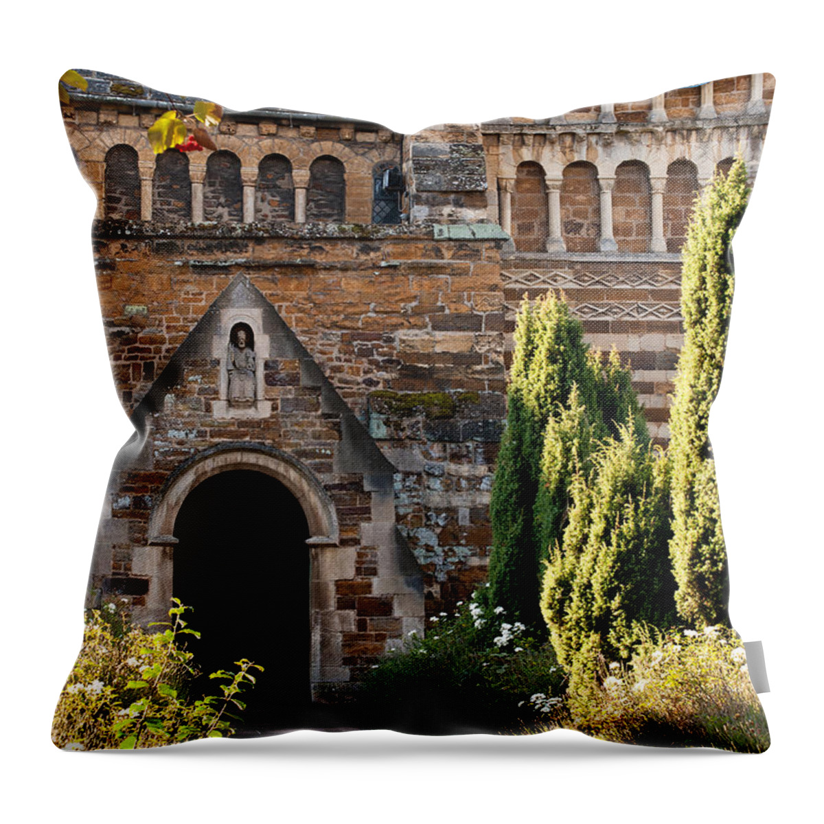Old Throw Pillow featuring the photograph St Peter's Church Entry 01 by Rick Piper Photography