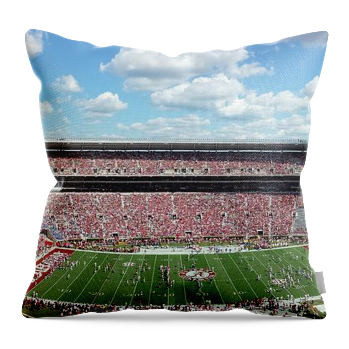 Gameday Throw Pillow featuring the photograph Stadium Panorama View by Kenny Glover