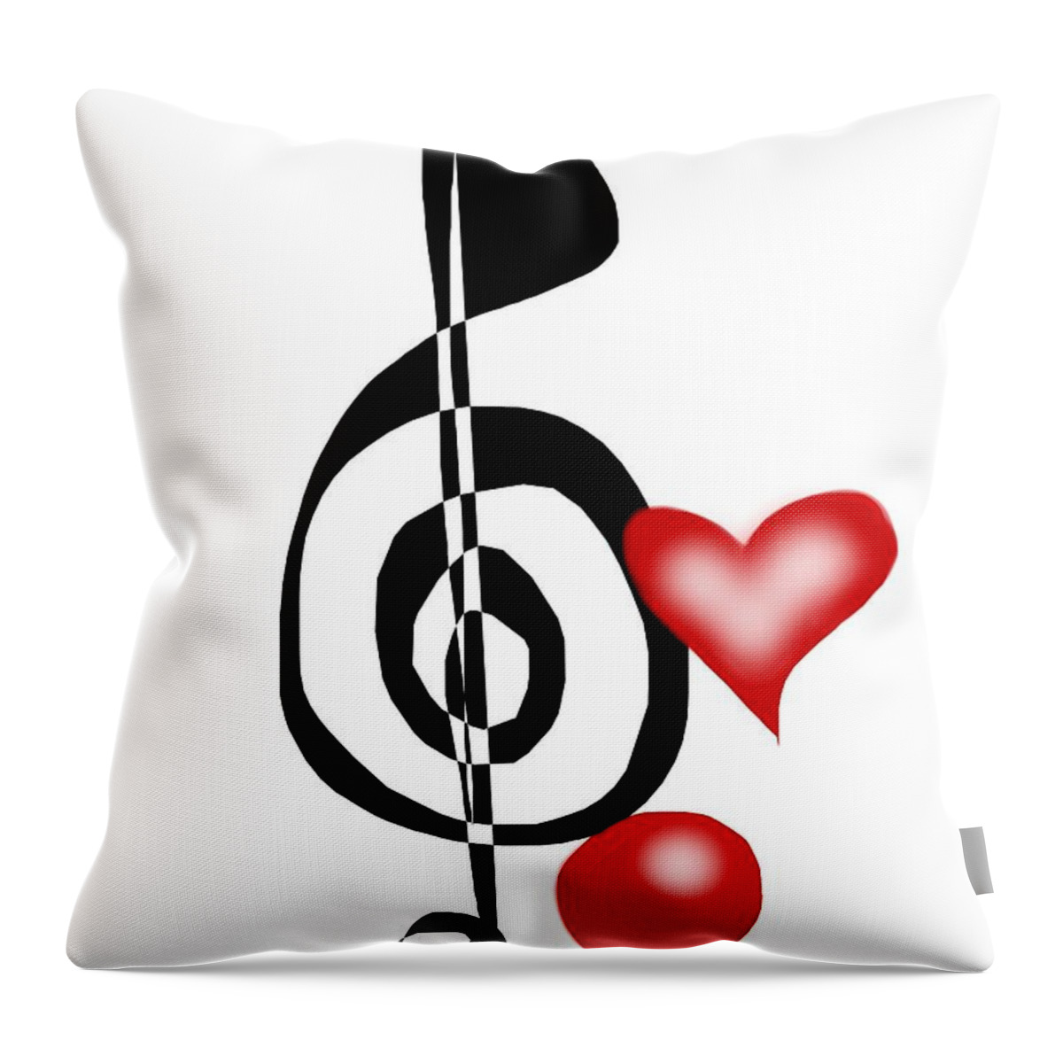 Music Throw Pillow featuring the digital art Staff by Christine Fournier
