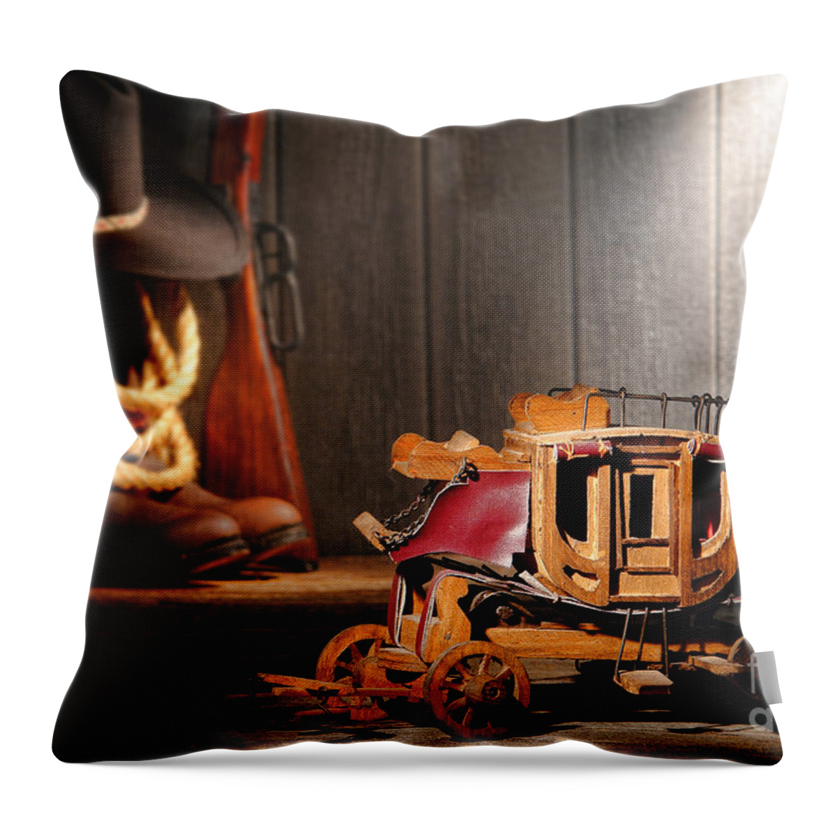 Stagecoach Throw Pillow featuring the photograph Stagecoach Dream by Olivier Le Queinec