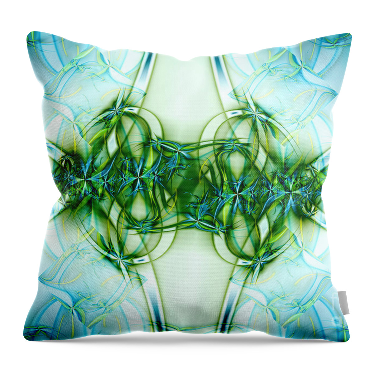 Fractal Throw Pillow featuring the digital art Stain Glass by Lena Auxier