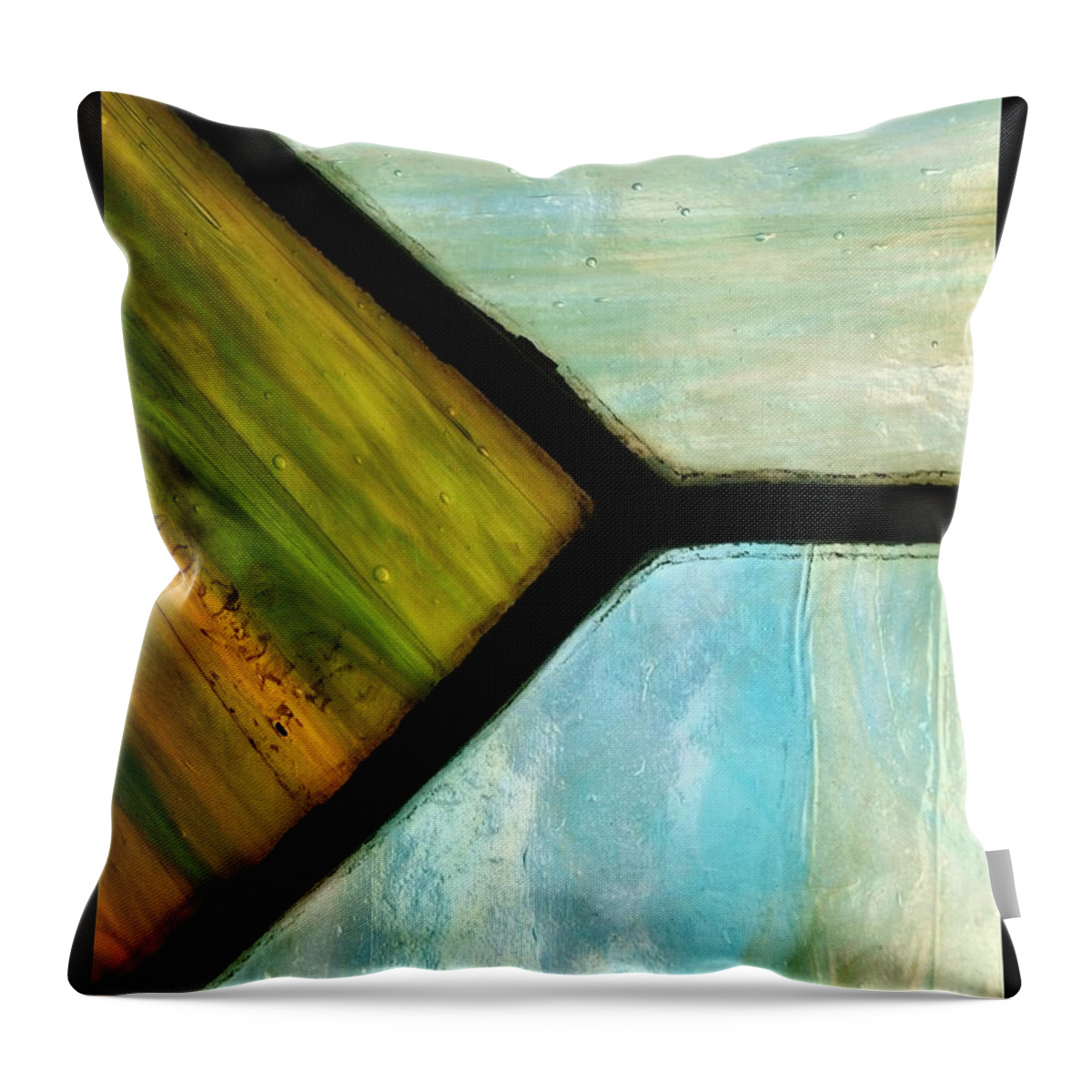 Abstract Throw Pillow featuring the photograph Stained Glass 6 by Tom Druin