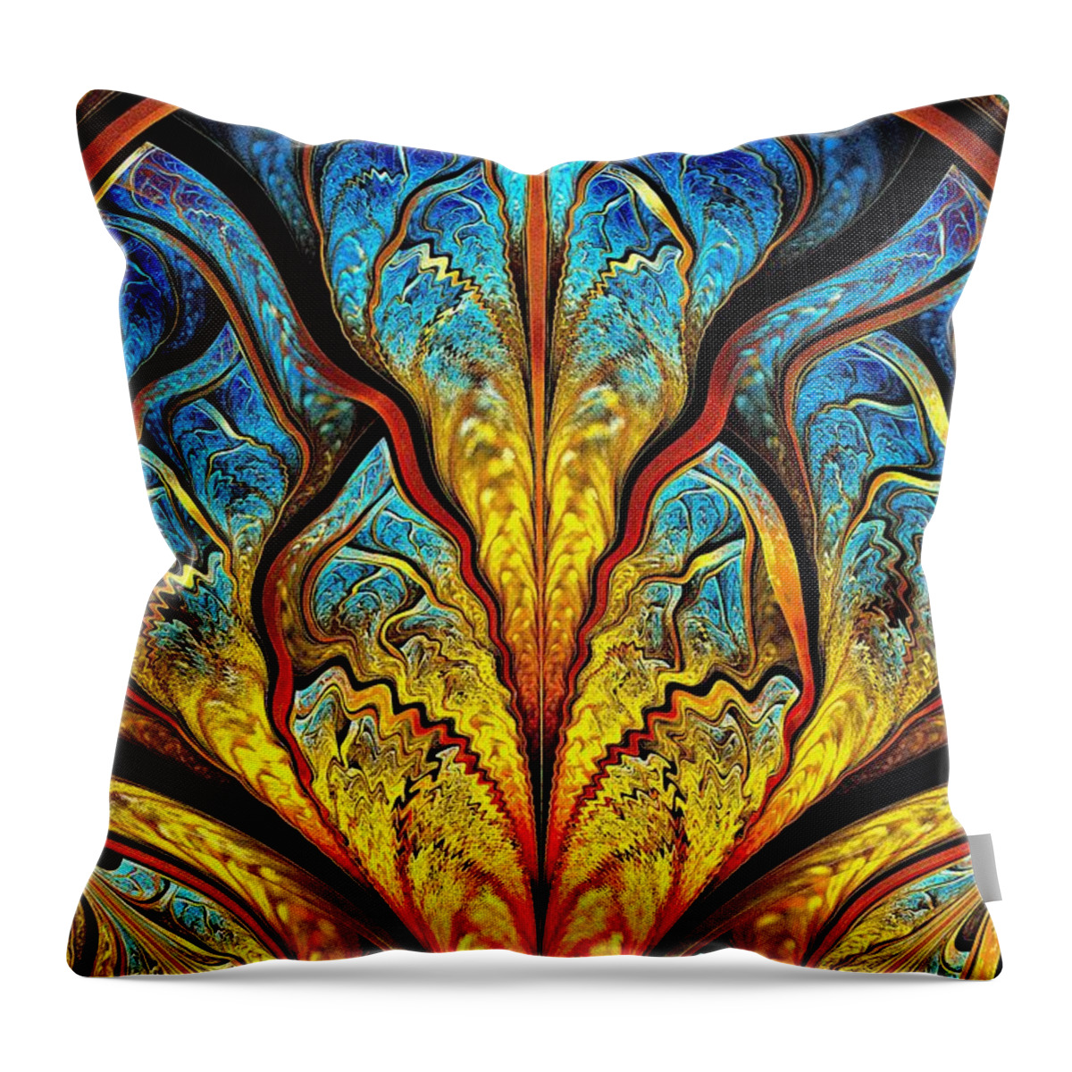 Expression Throw Pillow featuring the digital art Stained Glass Expression by Anastasiya Malakhova