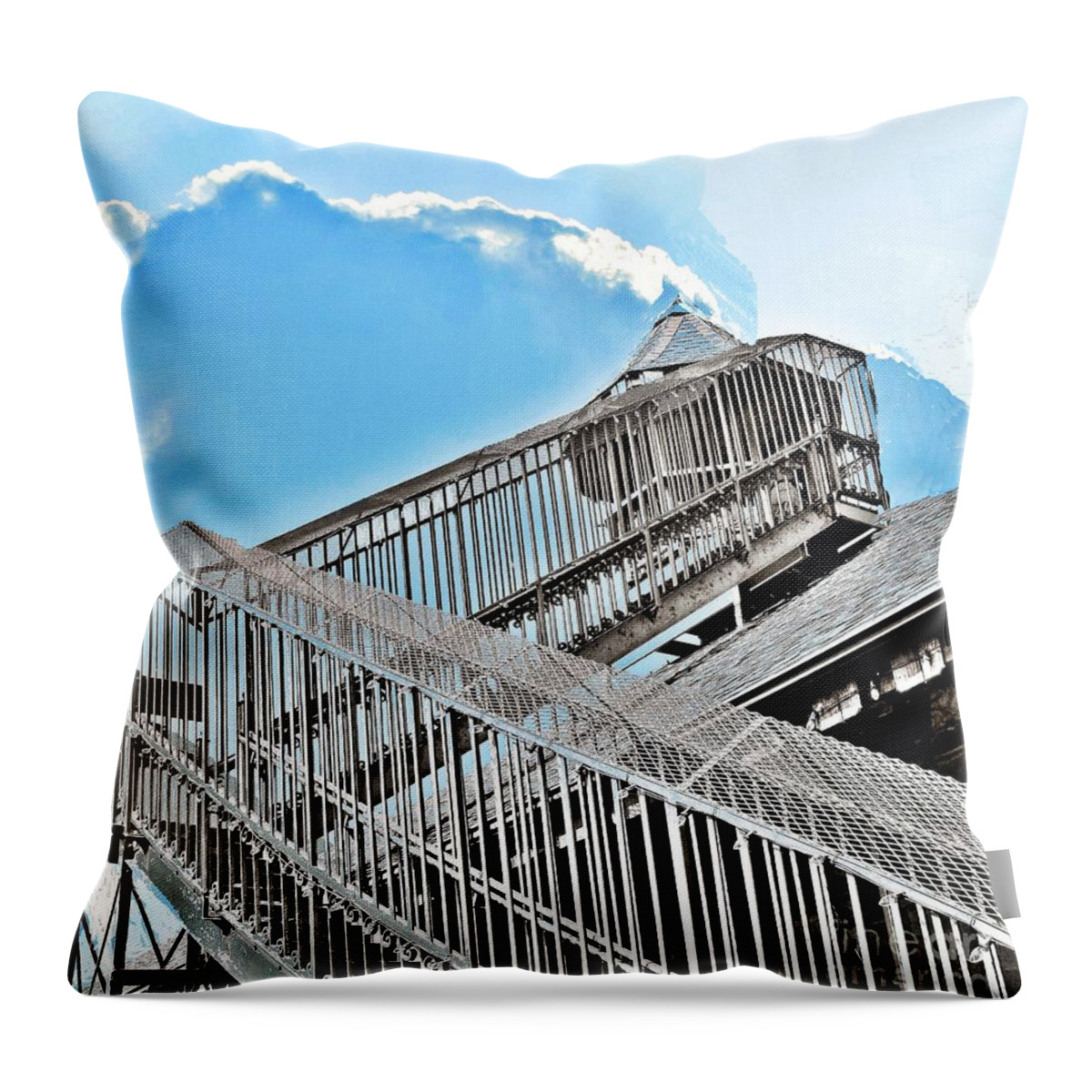 Stairs Throw Pillow featuring the photograph Stairs to the Lookout by Janette Boyd