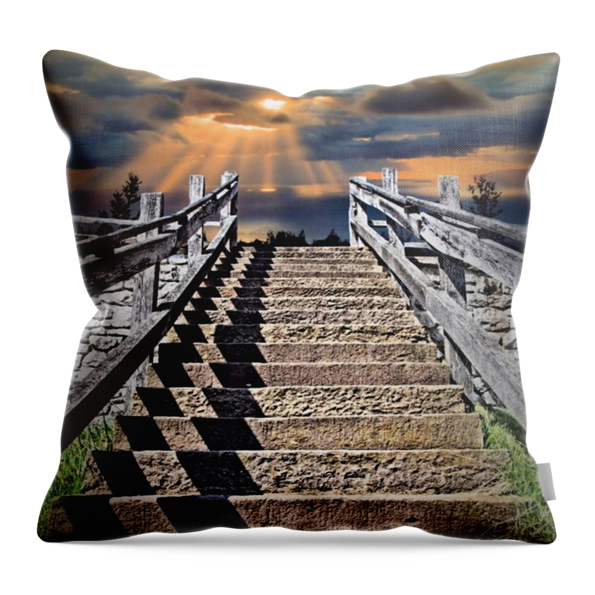 Paradise Throw Pillow featuring the photograph Stairway To Paradise by DJ Florek