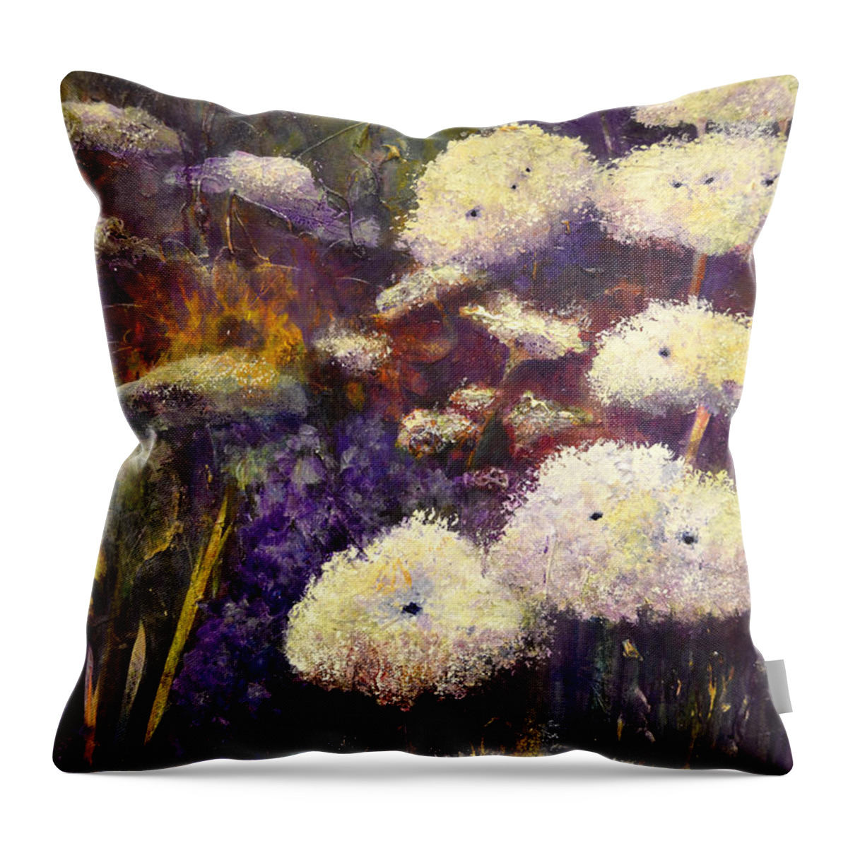 Queen Anne's Lace Throw Pillow featuring the painting Stand Tall by Claire Bull