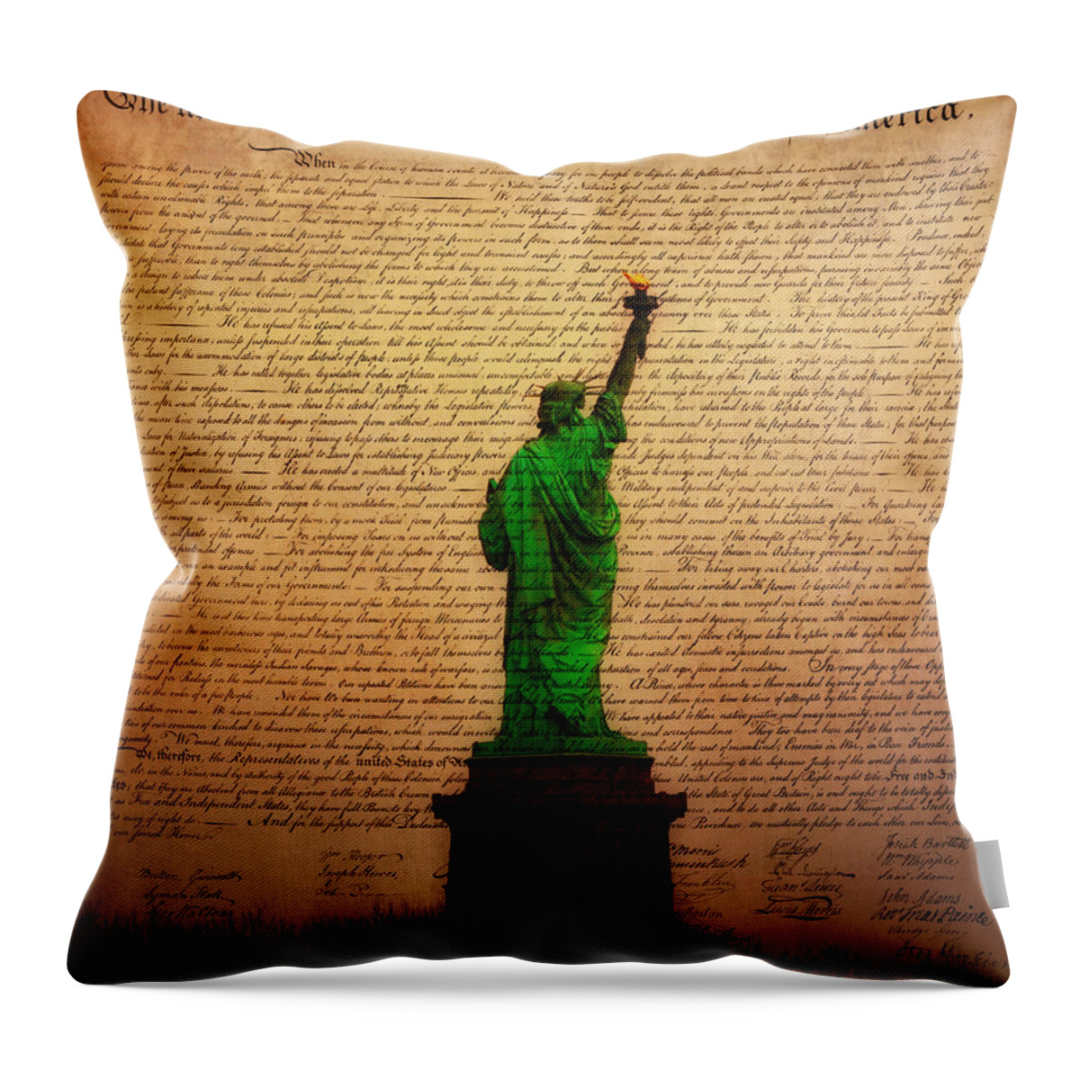 Stand Up For Freedom Throw Pillow featuring the photograph Stand Up for Freedom by Bill Cannon