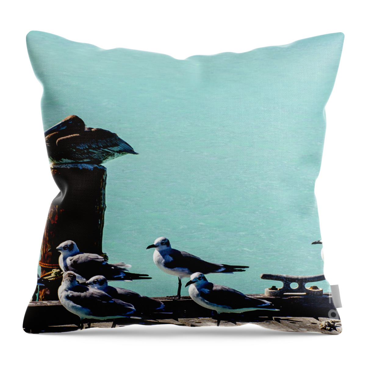 Aruba Throw Pillow featuring the photograph Standing Guard by Judy Wolinsky
