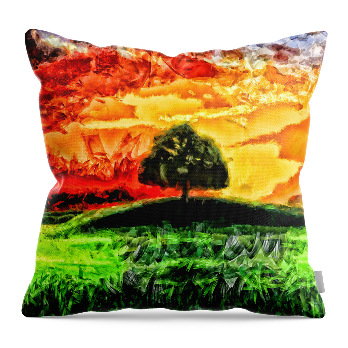 Midnight Streets Throw Pillow featuring the painting Standing Strong by Joe Misrasi