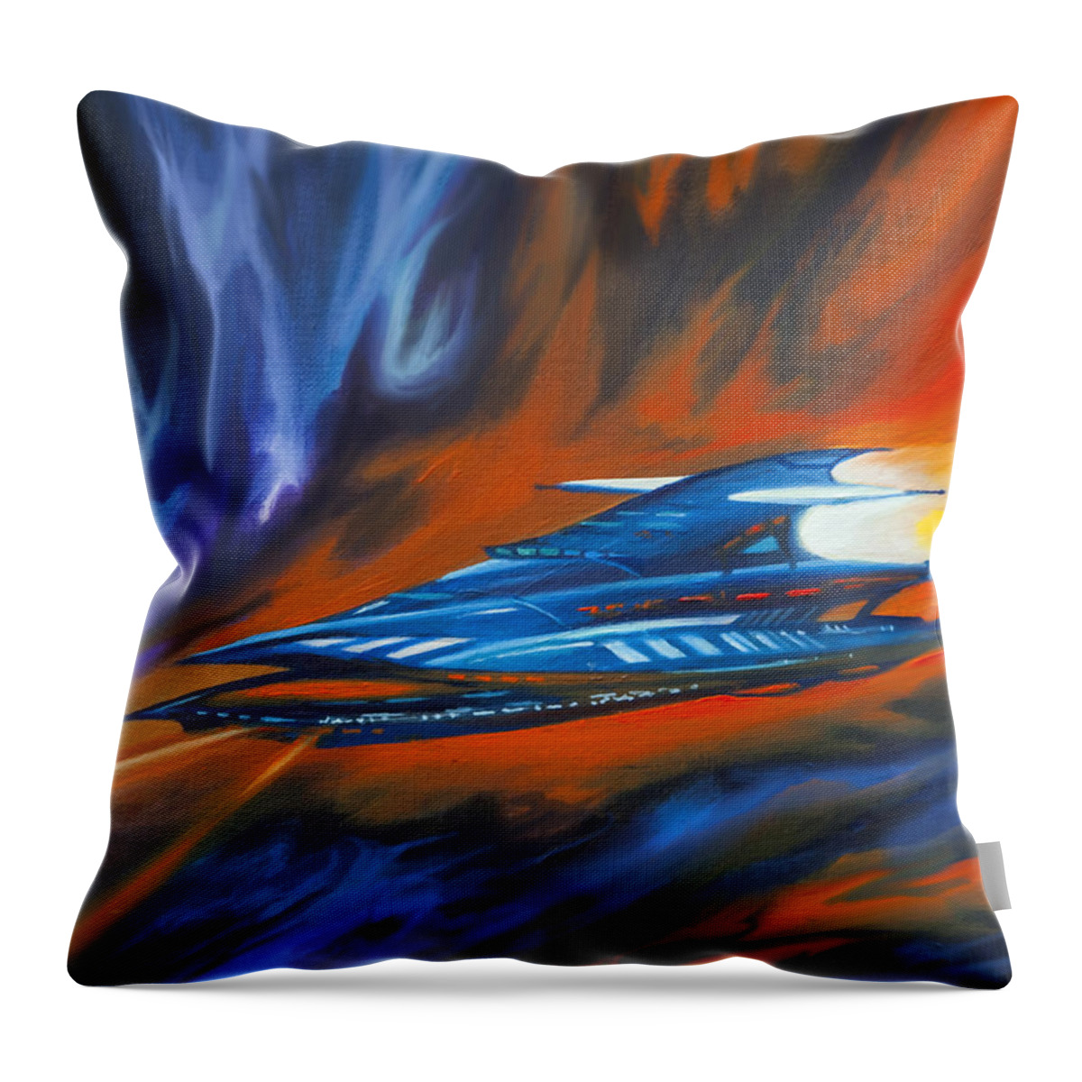  Jameshillgallery.com Throw Pillow featuring the painting Star Cruiser by James Hill