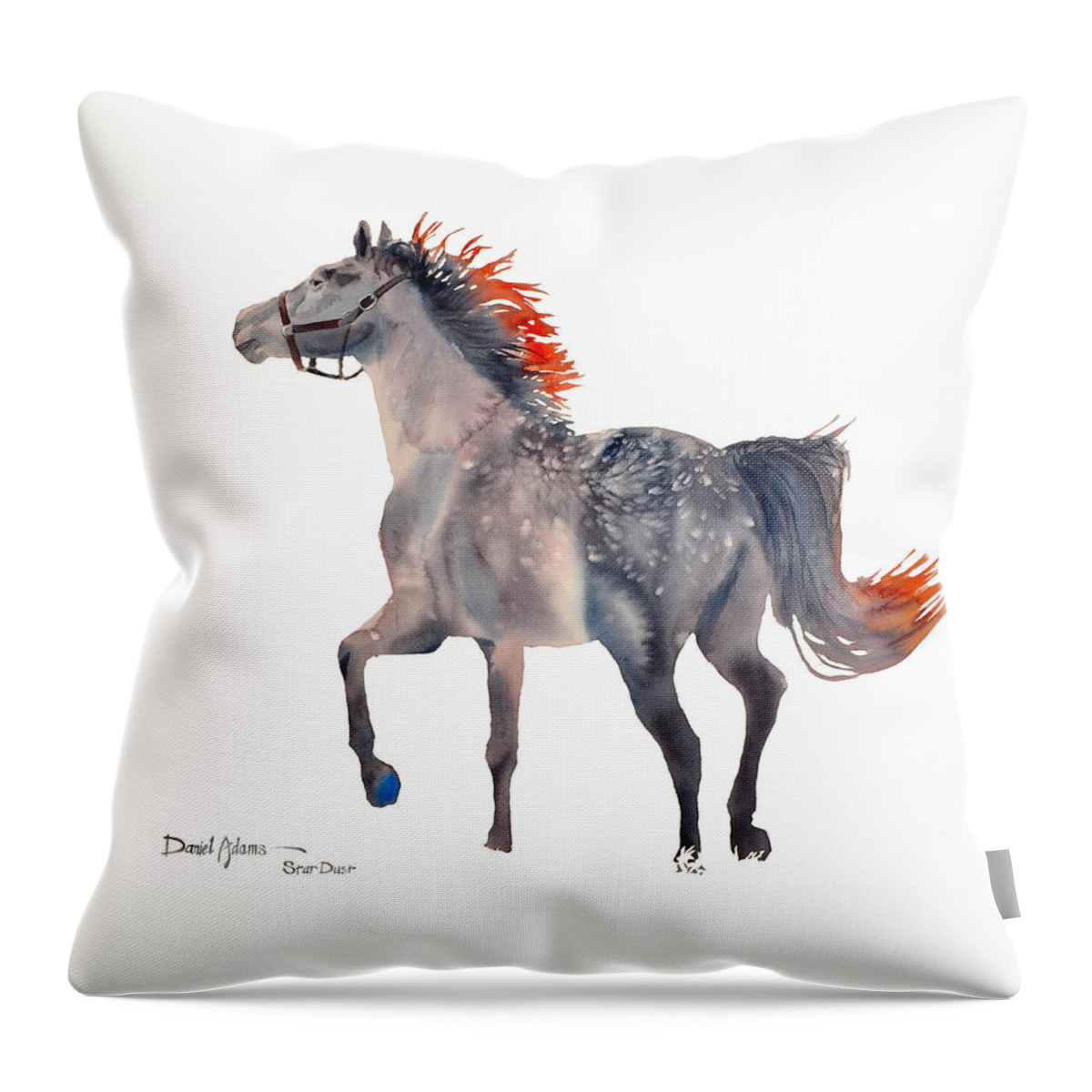 Horse Throw Pillow featuring the painting DA151 Star Dust by Daniel Adams by Daniel Adams