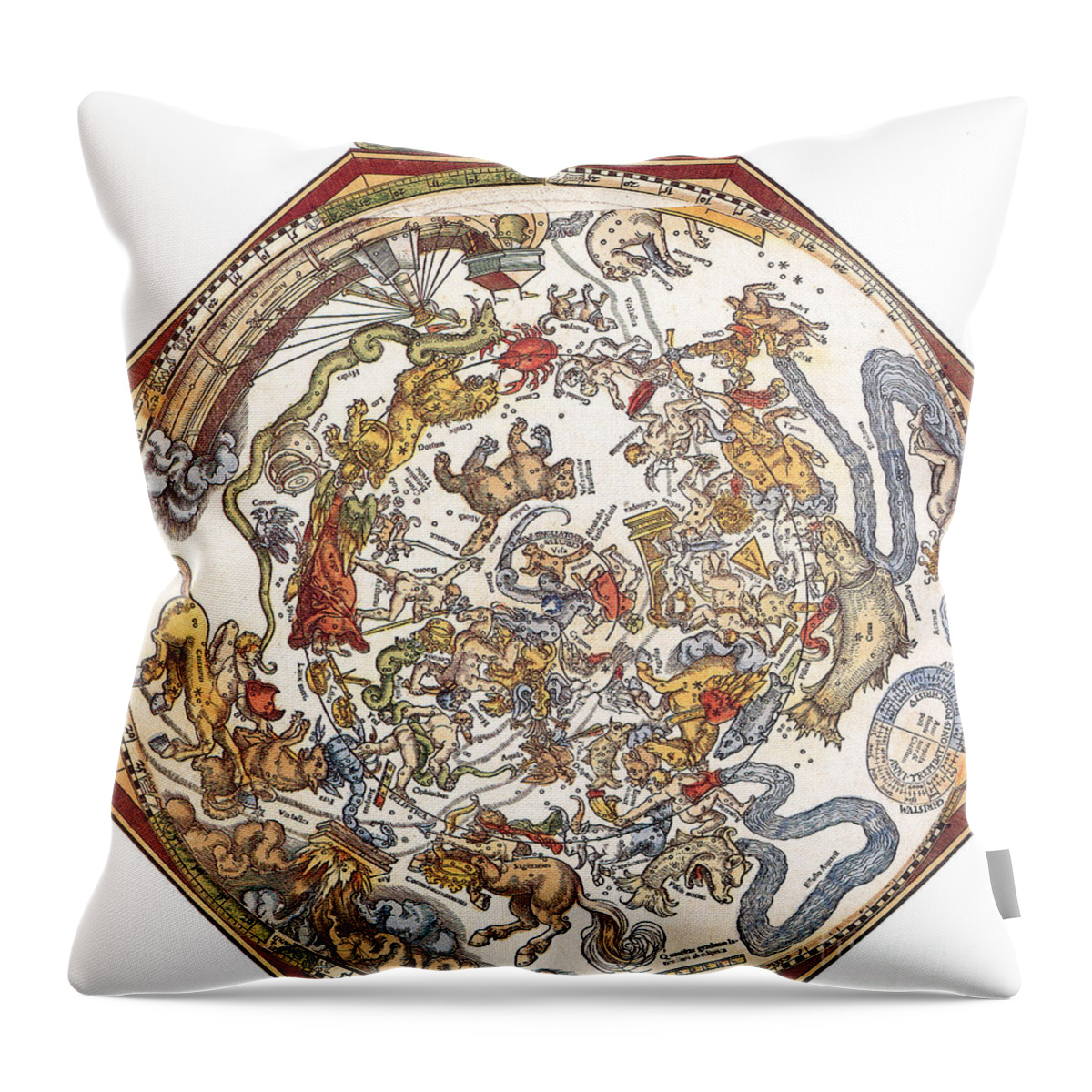Astronomy Throw Pillow featuring the photograph Star Map Astronomicon Caesareum 1540 by Science Source