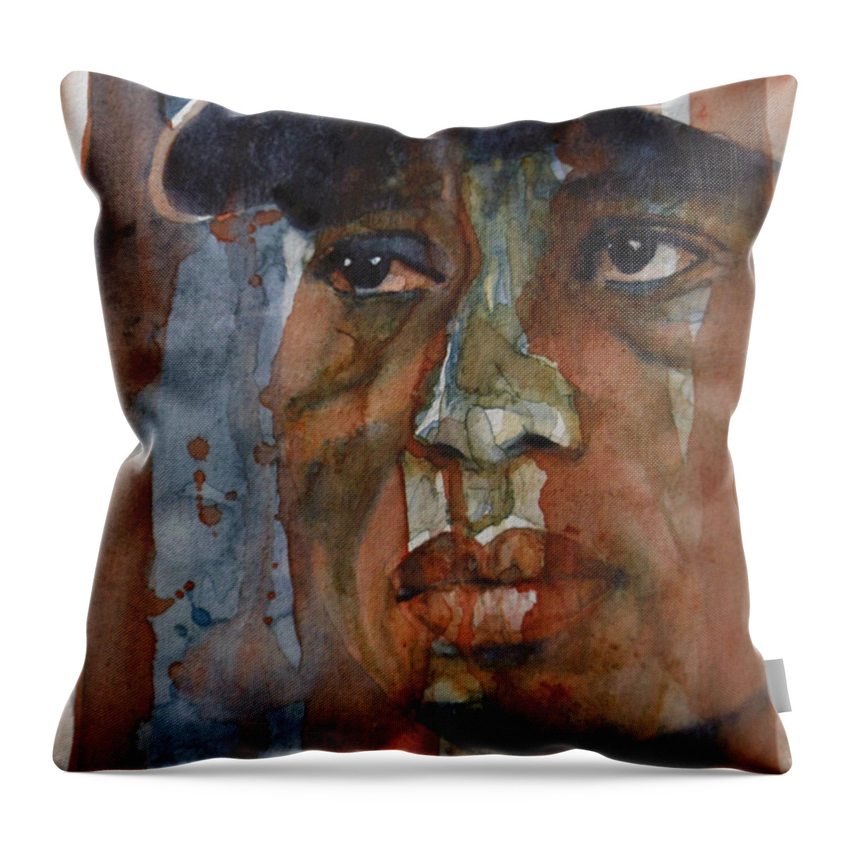Tiger Woods Throw Pillow featuring the painting Star n Stripes by Paul Lovering