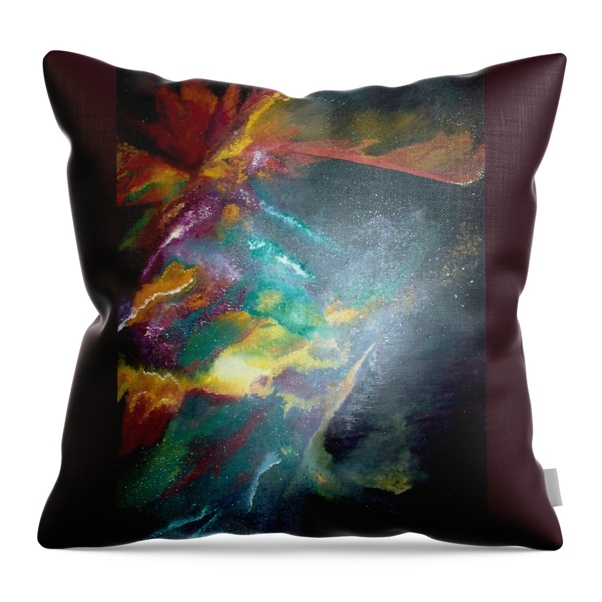 Star Nebula Throw Pillow featuring the painting Star Nebula by Carrie Maurer
