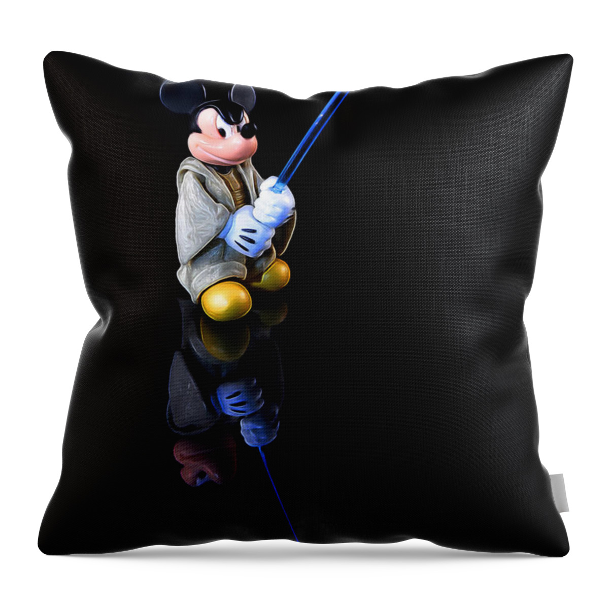 Toy Throw Pillow featuring the photograph Star Wars Mickey Mouse by Bill and Linda Tiepelman