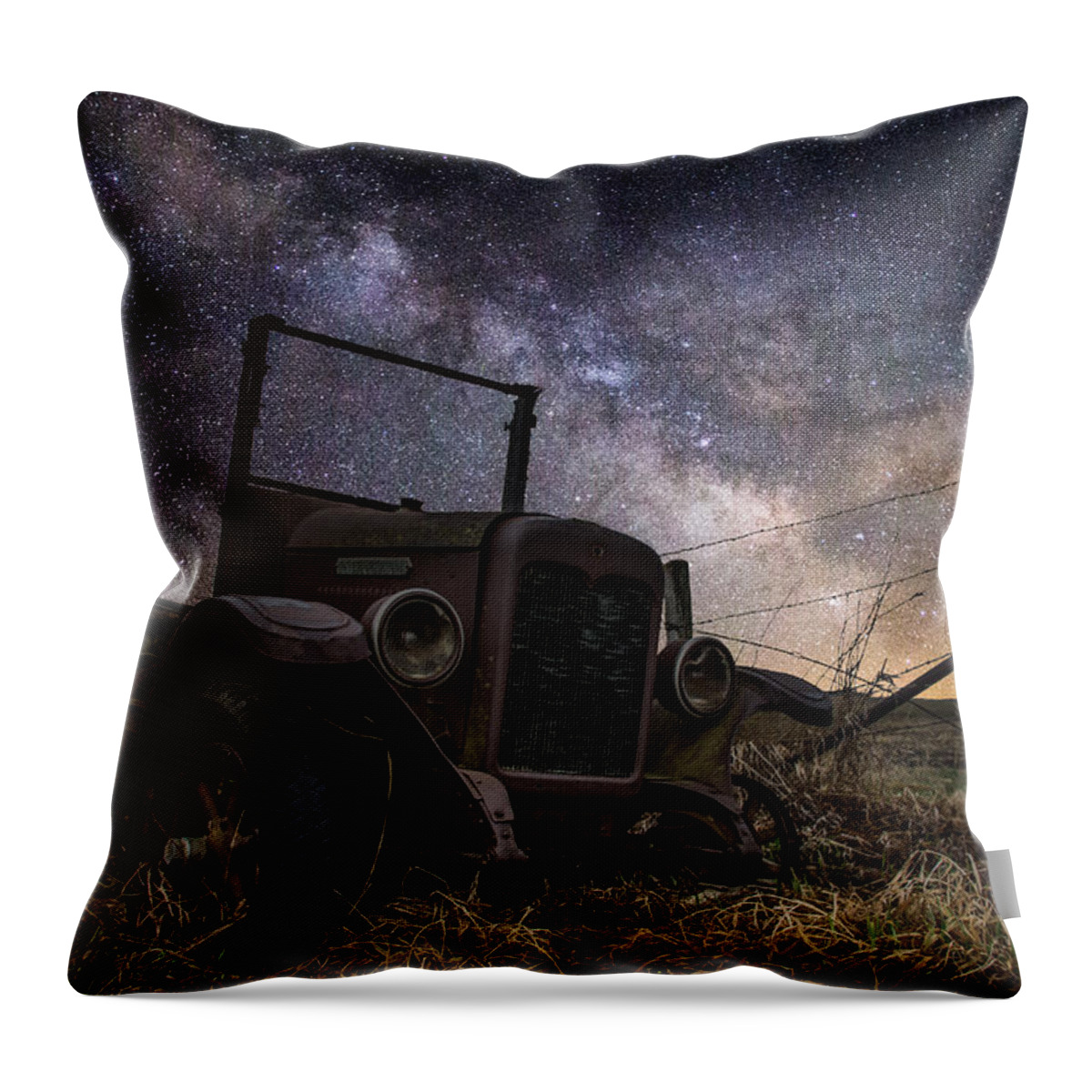 Stars Throw Pillow featuring the digital art Stardust and Rust by Aaron J Groen