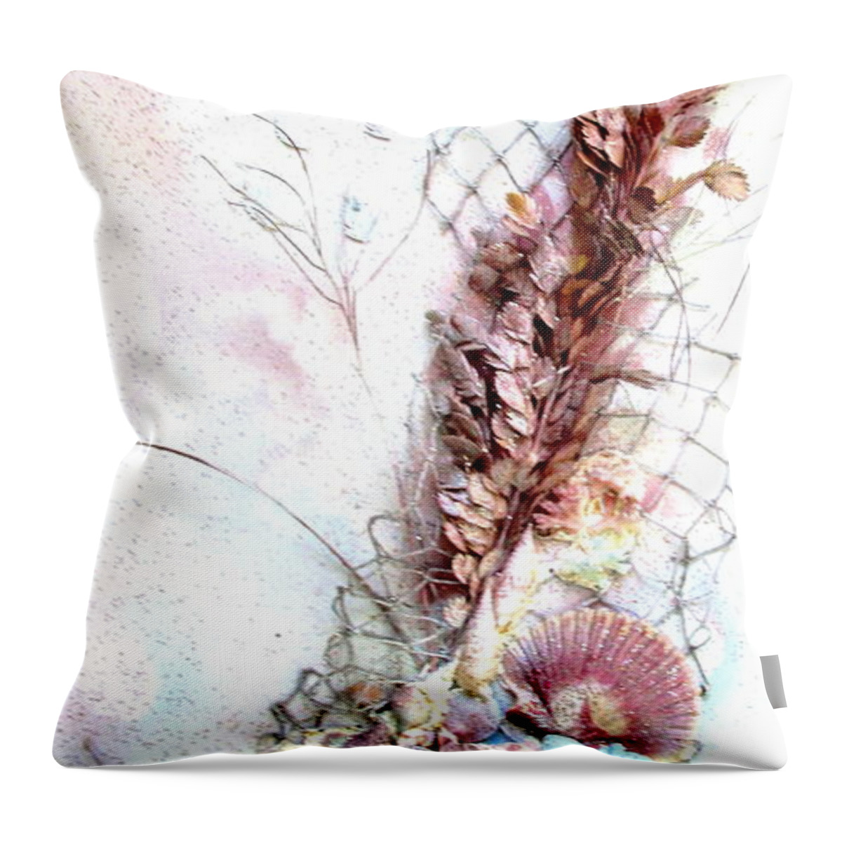 Print Throw Pillow featuring the mixed media Starfish Is The Star by Ashley Goforth