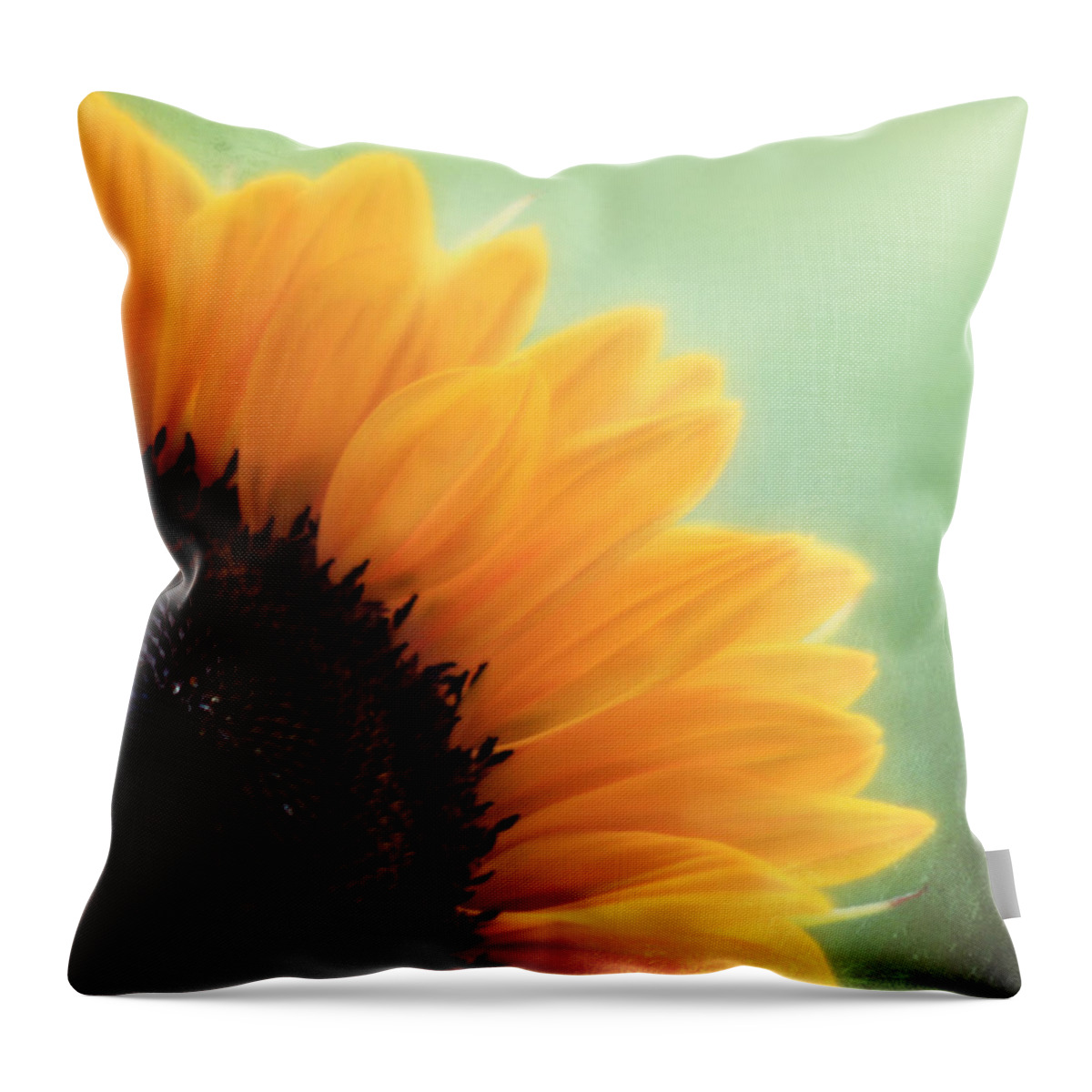 Sunflower Throw Pillow featuring the photograph Staring Into the Sun by Amy Tyler