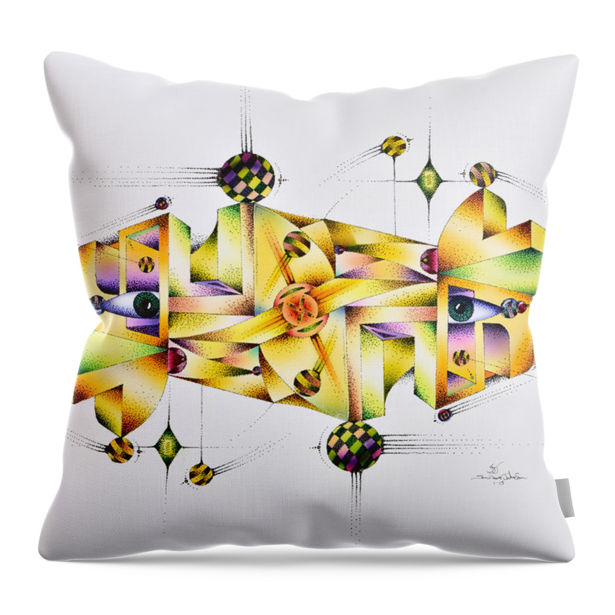 Pen & Ink Throw Pillow featuring the mixed media Starity by Sam Davis Johnson