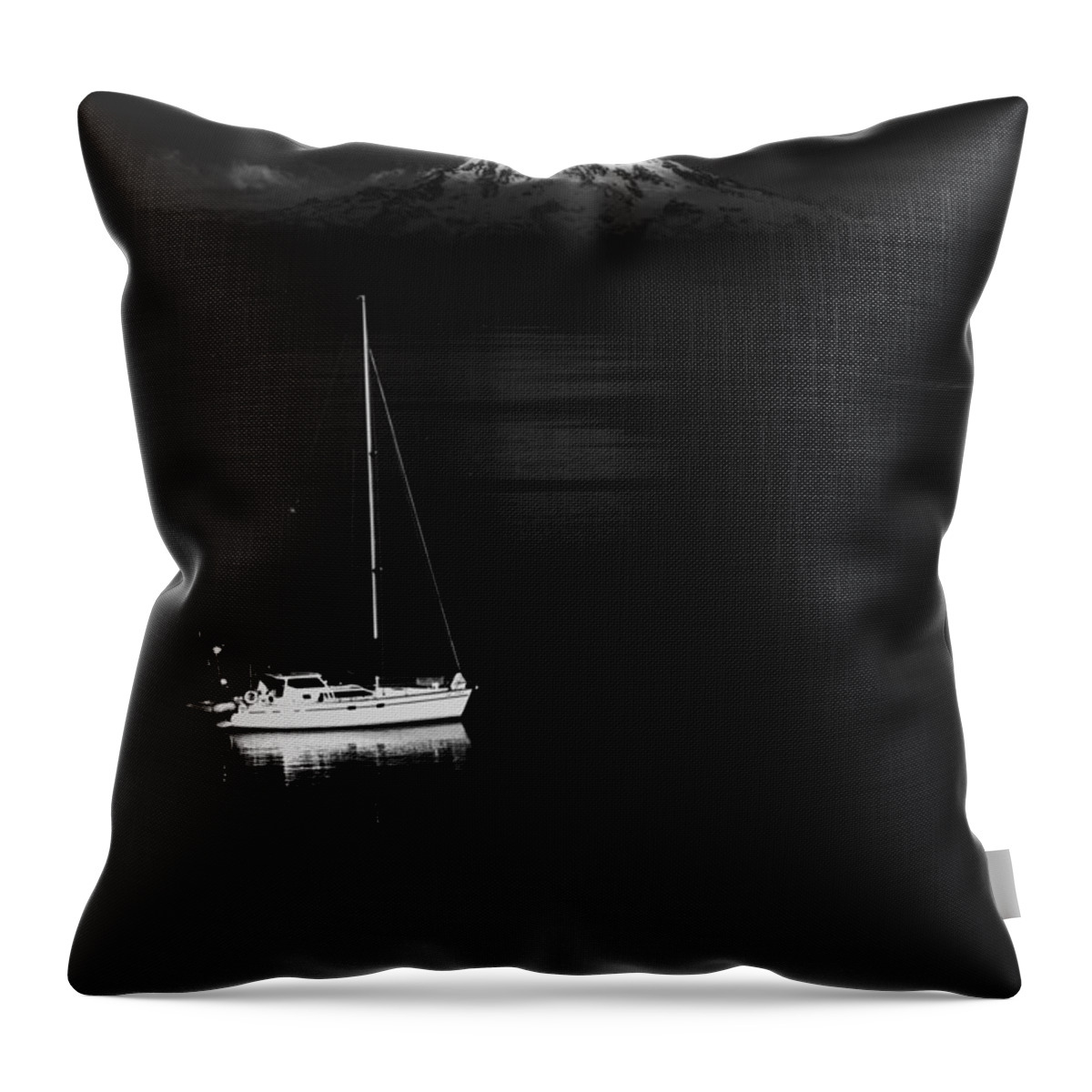 Gig Harbor Throw Pillow featuring the photograph Stark Sail by Benjamin Yeager