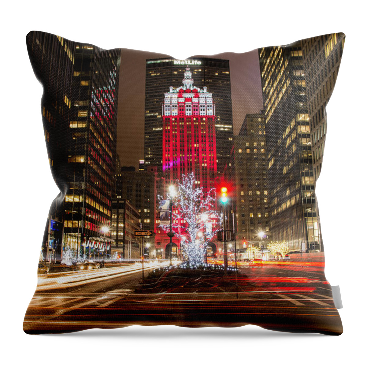 Met Life Throw Pillow featuring the photograph Starting to Look a lot like Christmas by Theodore Jones