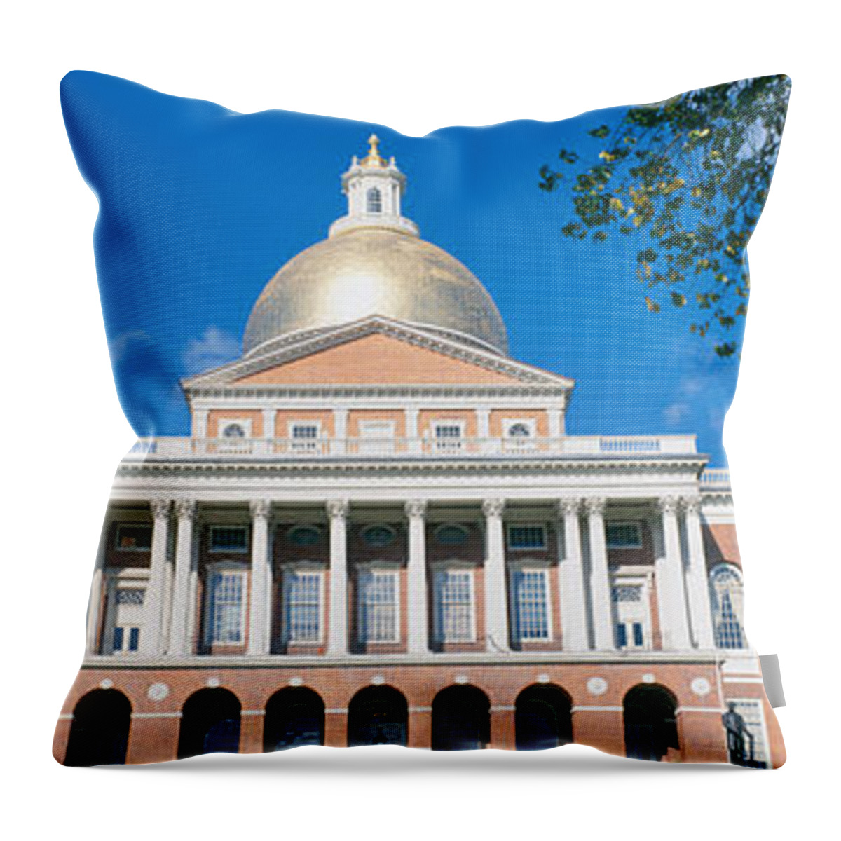 Photography Throw Pillow featuring the photograph State Capitol, Boston, Massacushetts by Panoramic Images