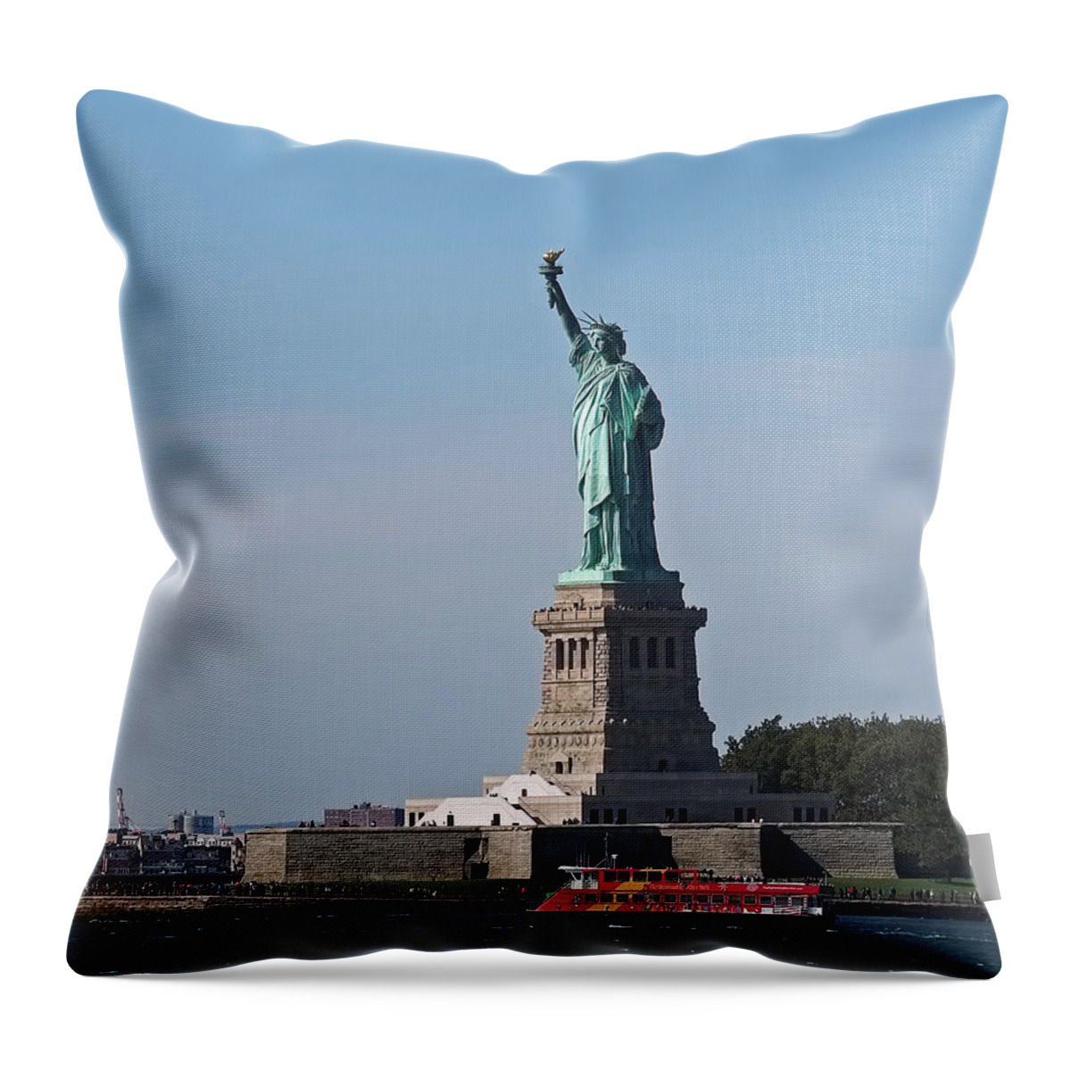Statue Of Liberty Throw Pillow featuring the photograph Statue of Liberty by Rona Black