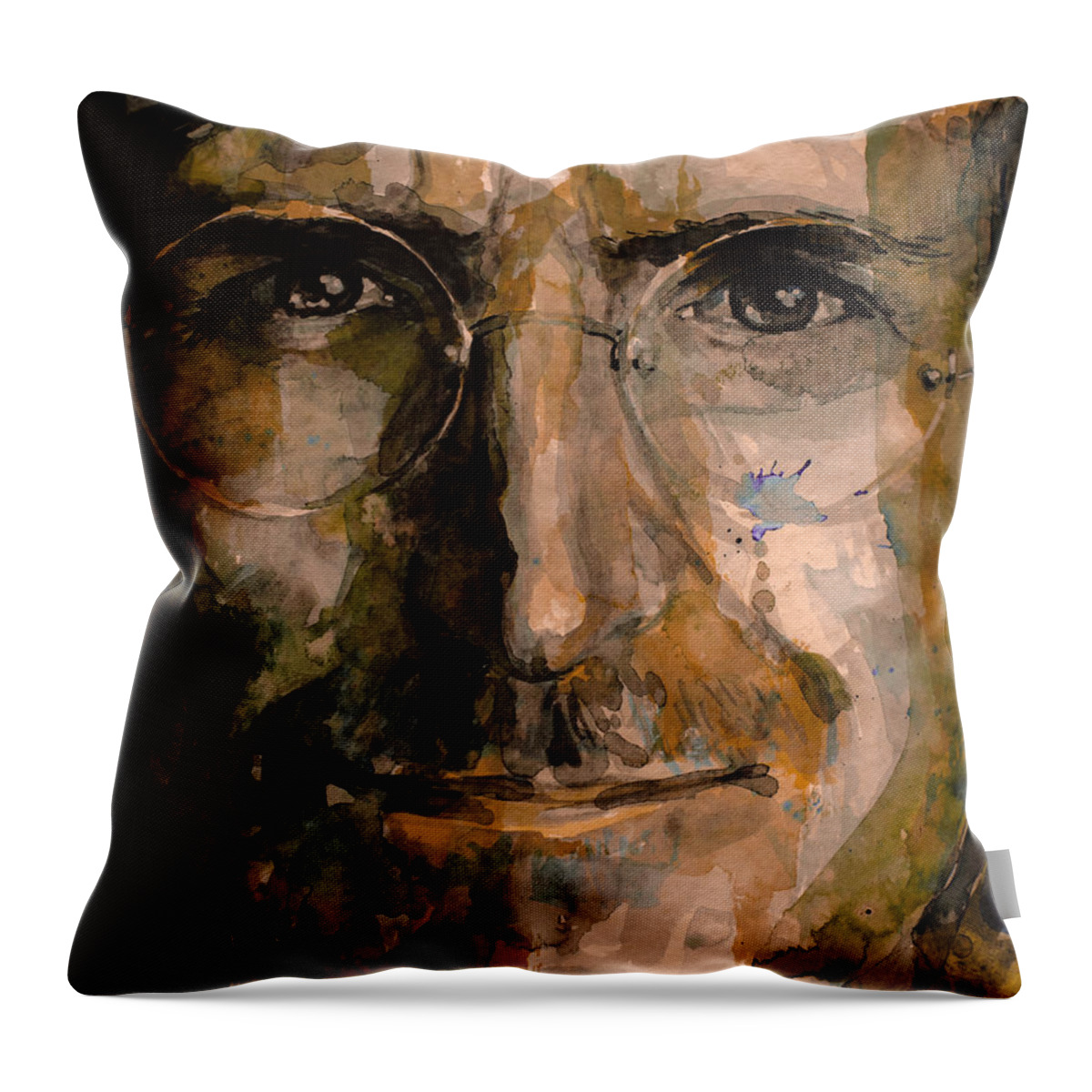 Steve Jobs Throw Pillow featuring the painting Steve... by Laur Iduc