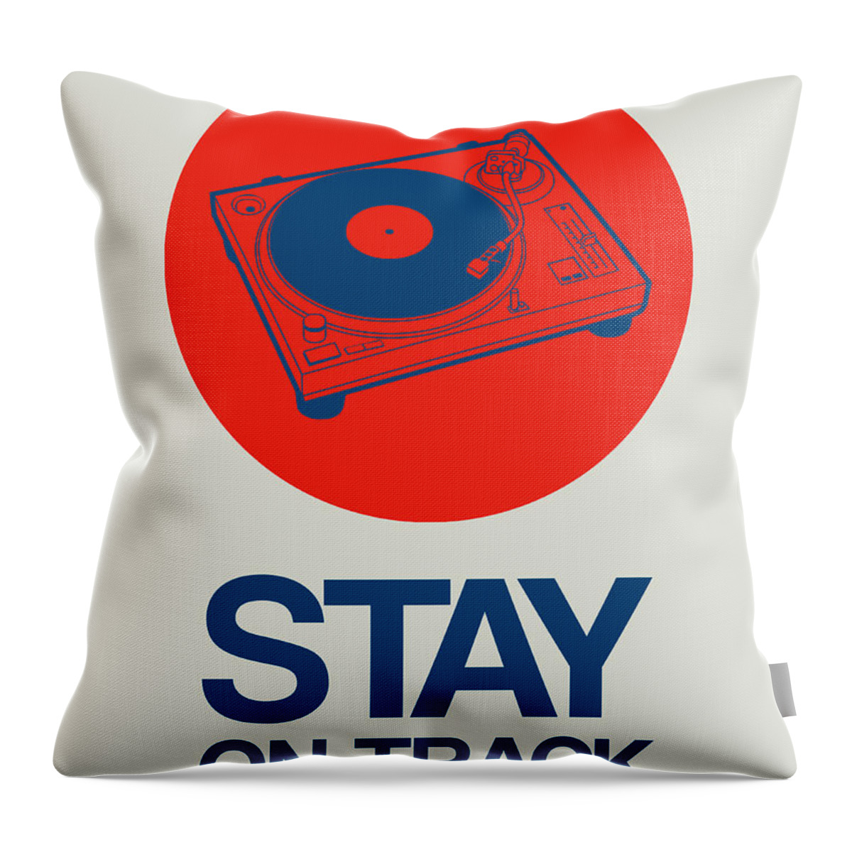  Throw Pillow featuring the digital art Stay On Track Record Player 1 by Naxart Studio