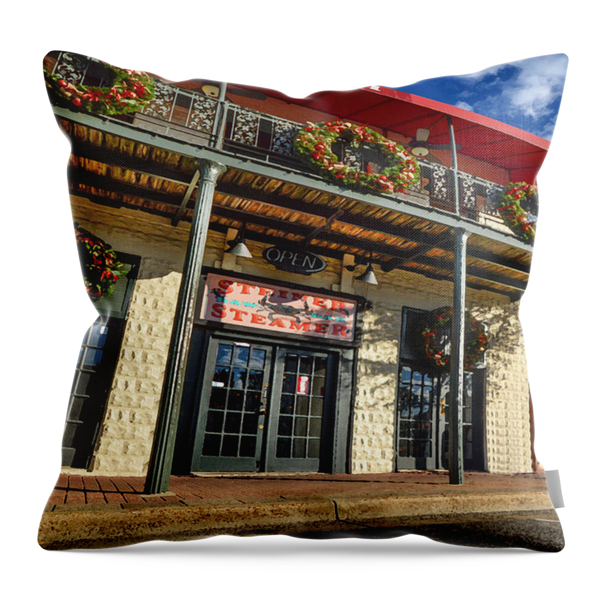 Palm Throw Pillow featuring the digital art Steiners Steamers by Michael Thomas