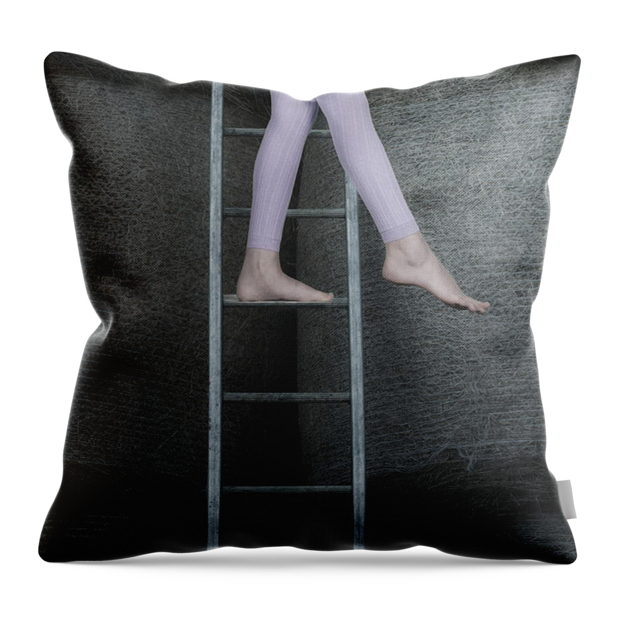 Girl Throw Pillow featuring the photograph Stepping Into The End by Joana Kruse