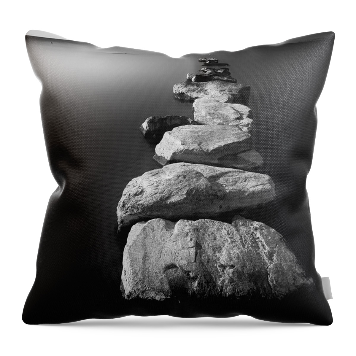 Lake Throw Pillow featuring the photograph Stepping stones by Dominique Dubied