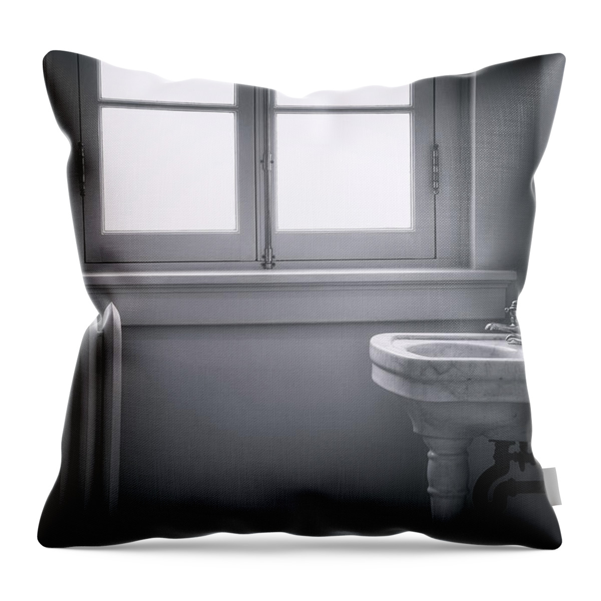 Bathroom Throw Pillow featuring the photograph Sterile by Daniel George