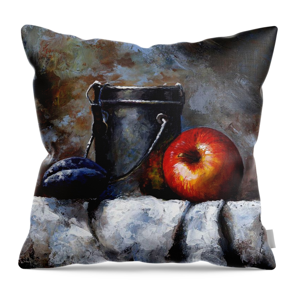 Still Life Throw Pillow featuring the painting Still Life 10 by Emerico Imre Toth