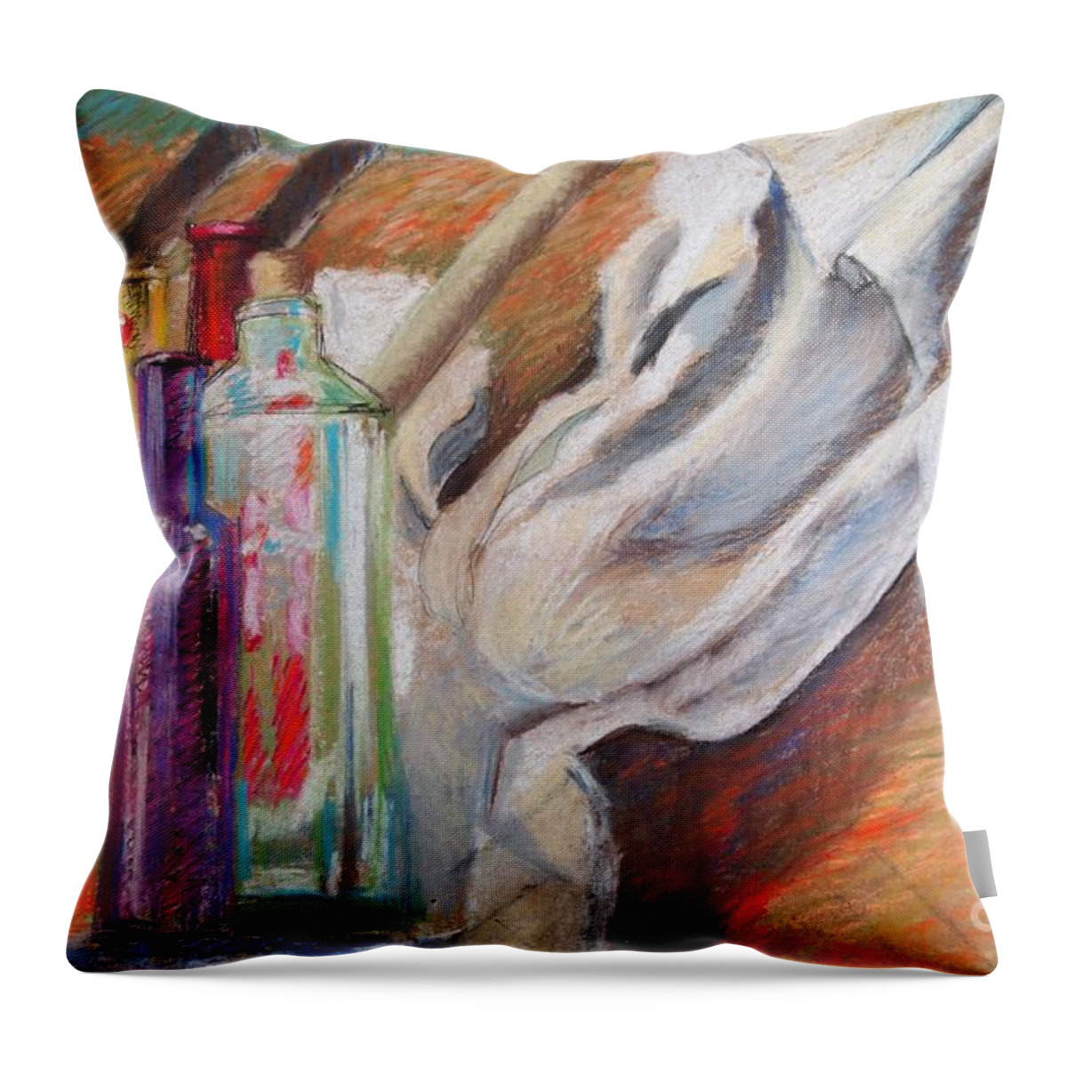 Pastel Still Life Throw Pillow featuring the pastel Still Life by Nancy Kane Chapman