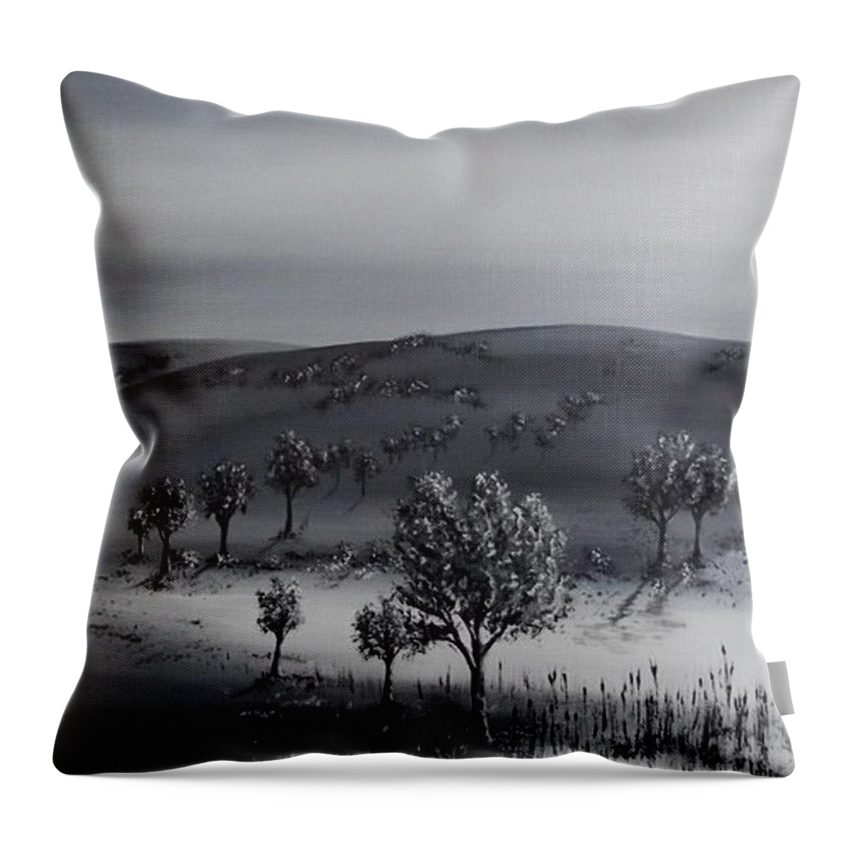 Trees Throw Pillow featuring the painting Still Water by Kenneth Clarke