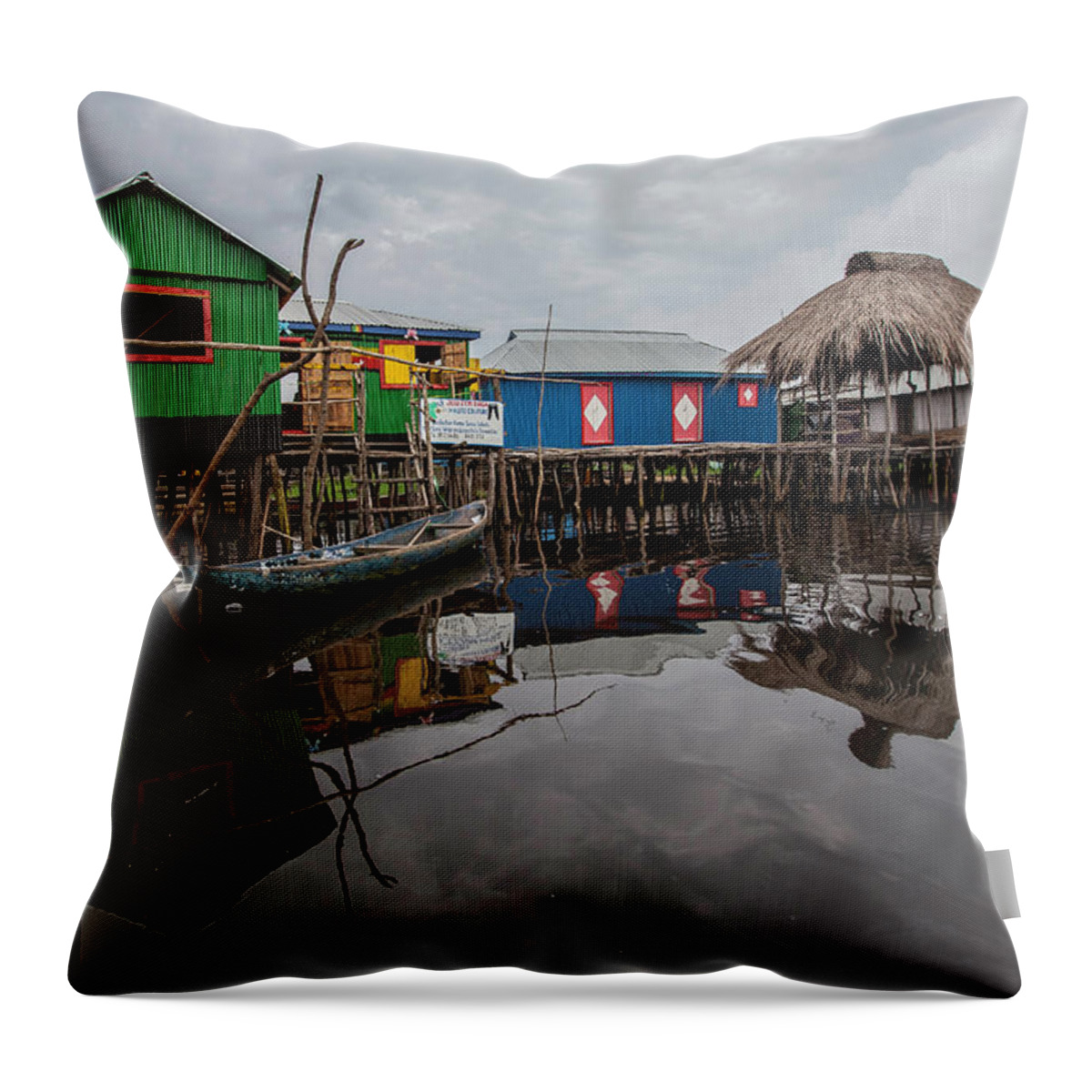 Tranquility Throw Pillow featuring the photograph Stilts by Anthony Pappone