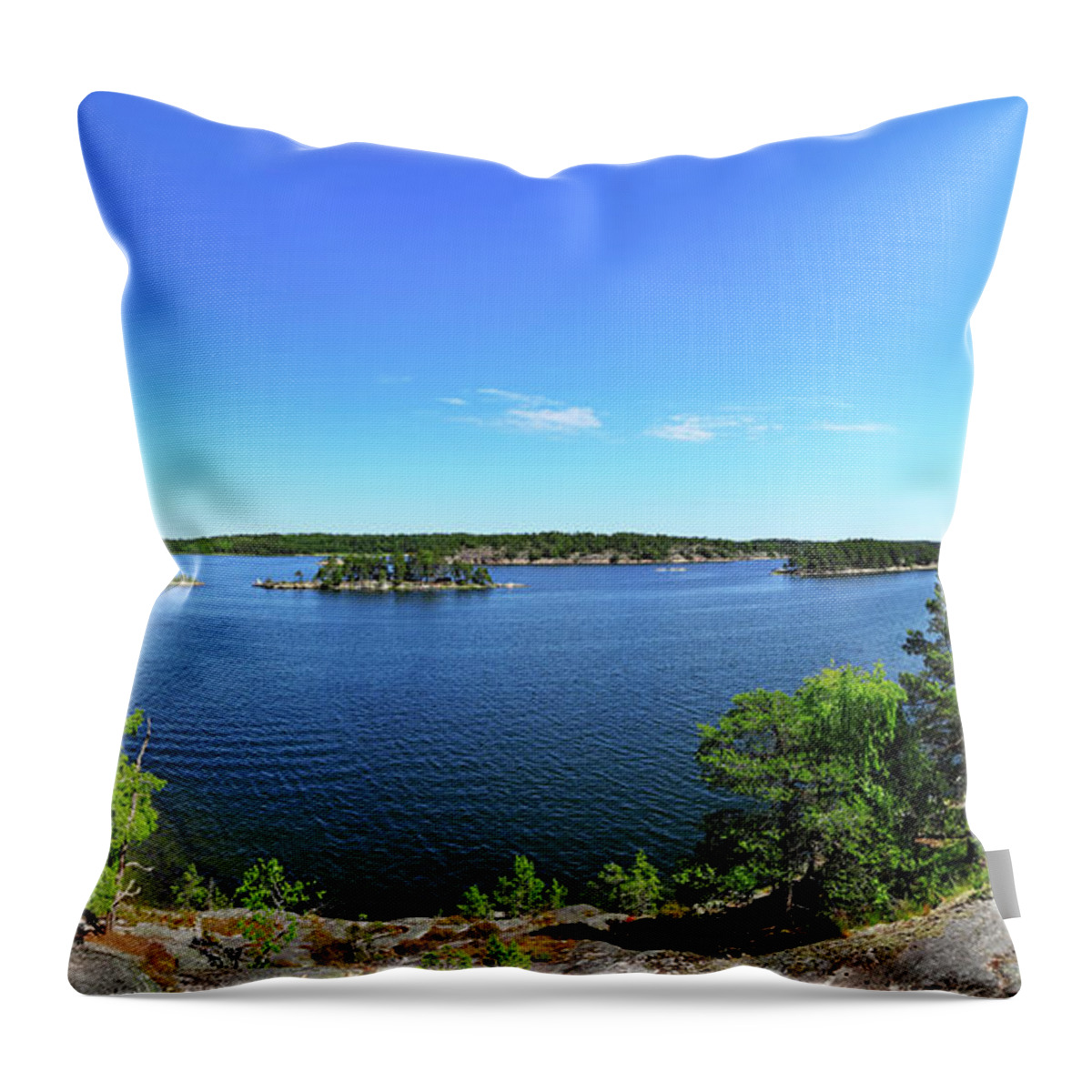 Archipelago Throw Pillow featuring the photograph Stockholm Archipelago by Rusm