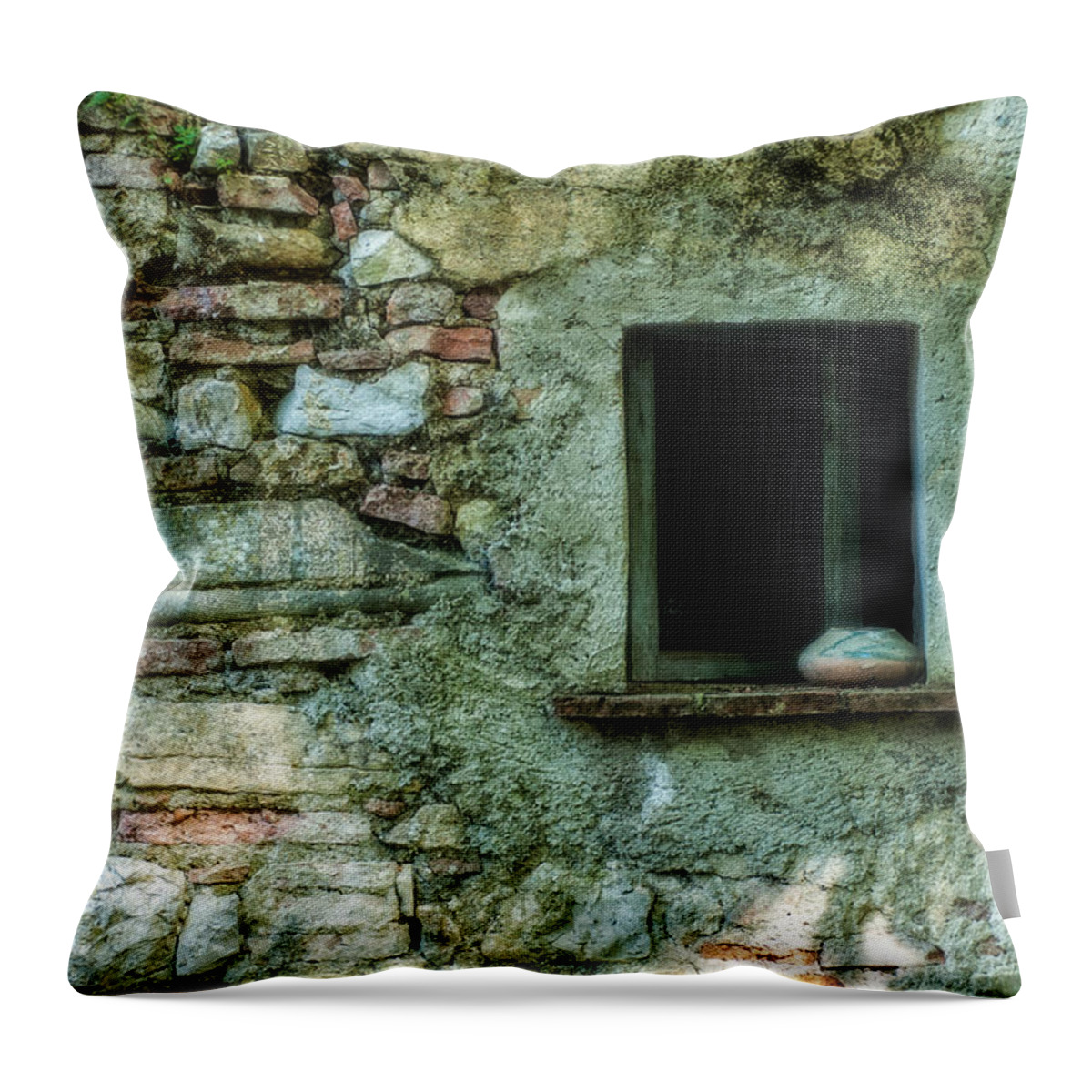 Italy Throw Pillow featuring the photograph Stone Window by George Buxbaum