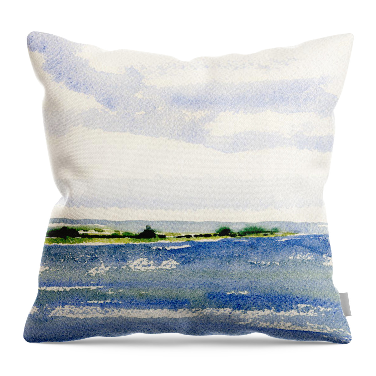 Stonington Point Throw Pillow featuring the painting Stonington Point East by Paul Gaj