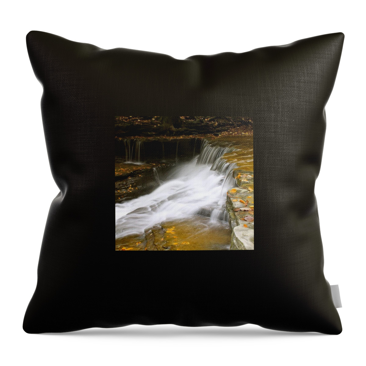 Creek Throw Pillow featuring the photograph Stony Brook Rapids by Justin Connor