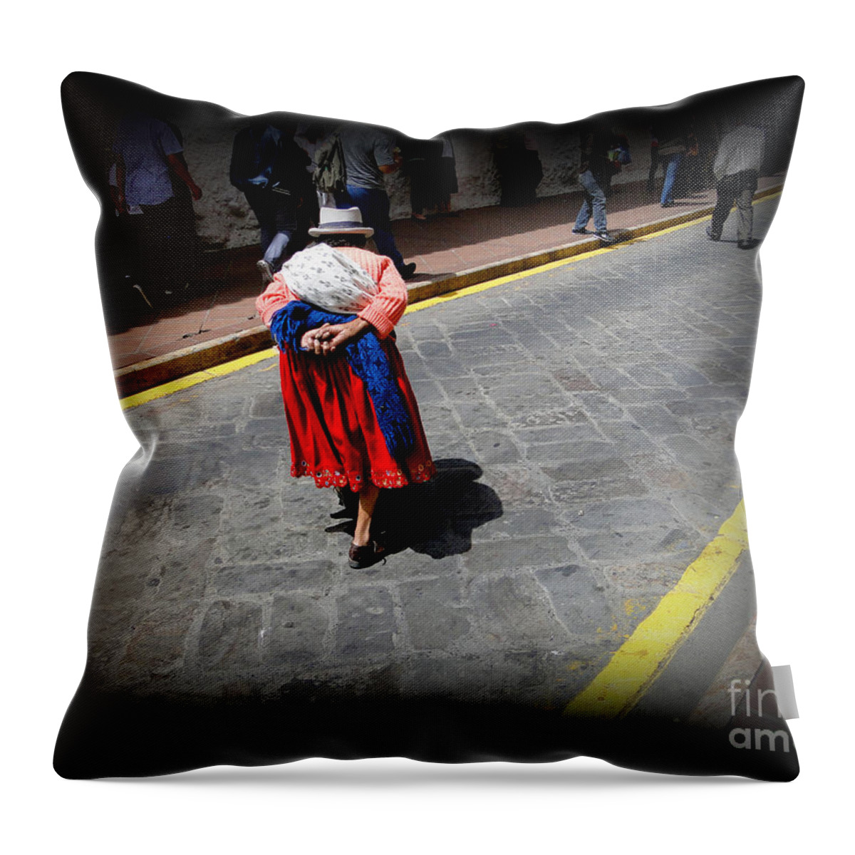 Indigenous Throw Pillow featuring the photograph Stooped But Proud by Al Bourassa