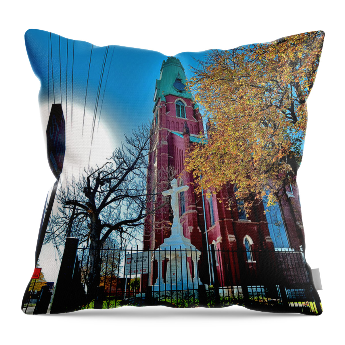 Jesus Christ Throw Pillow featuring the photograph Stop And by Steven Dunn