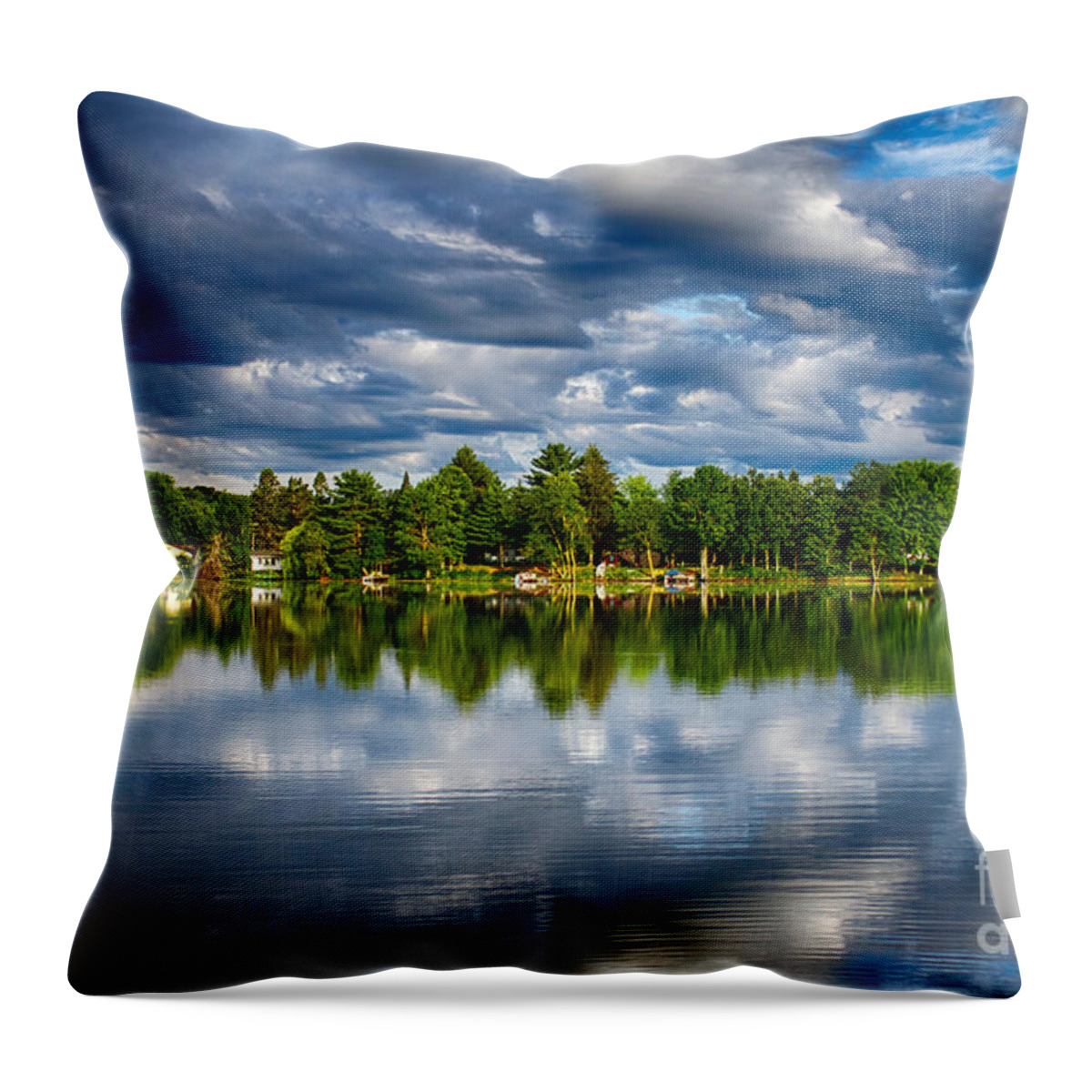 Lake Throw Pillow featuring the photograph Storm Clouds Over the Lake by Jarrod Erbe