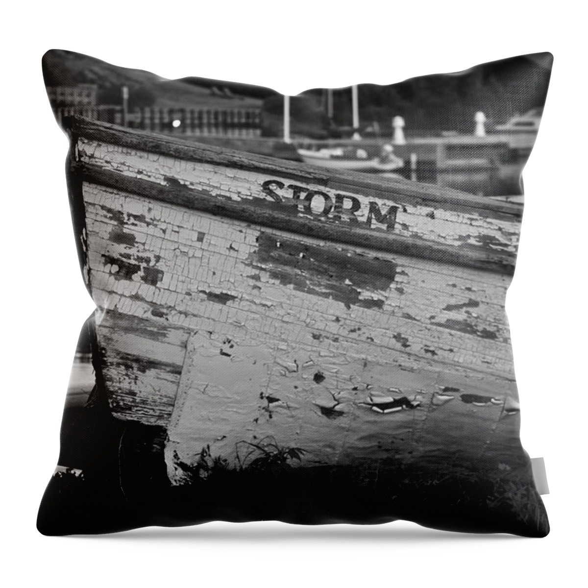 Old Boat Throw Pillow featuring the photograph Storm Craft by John Meader