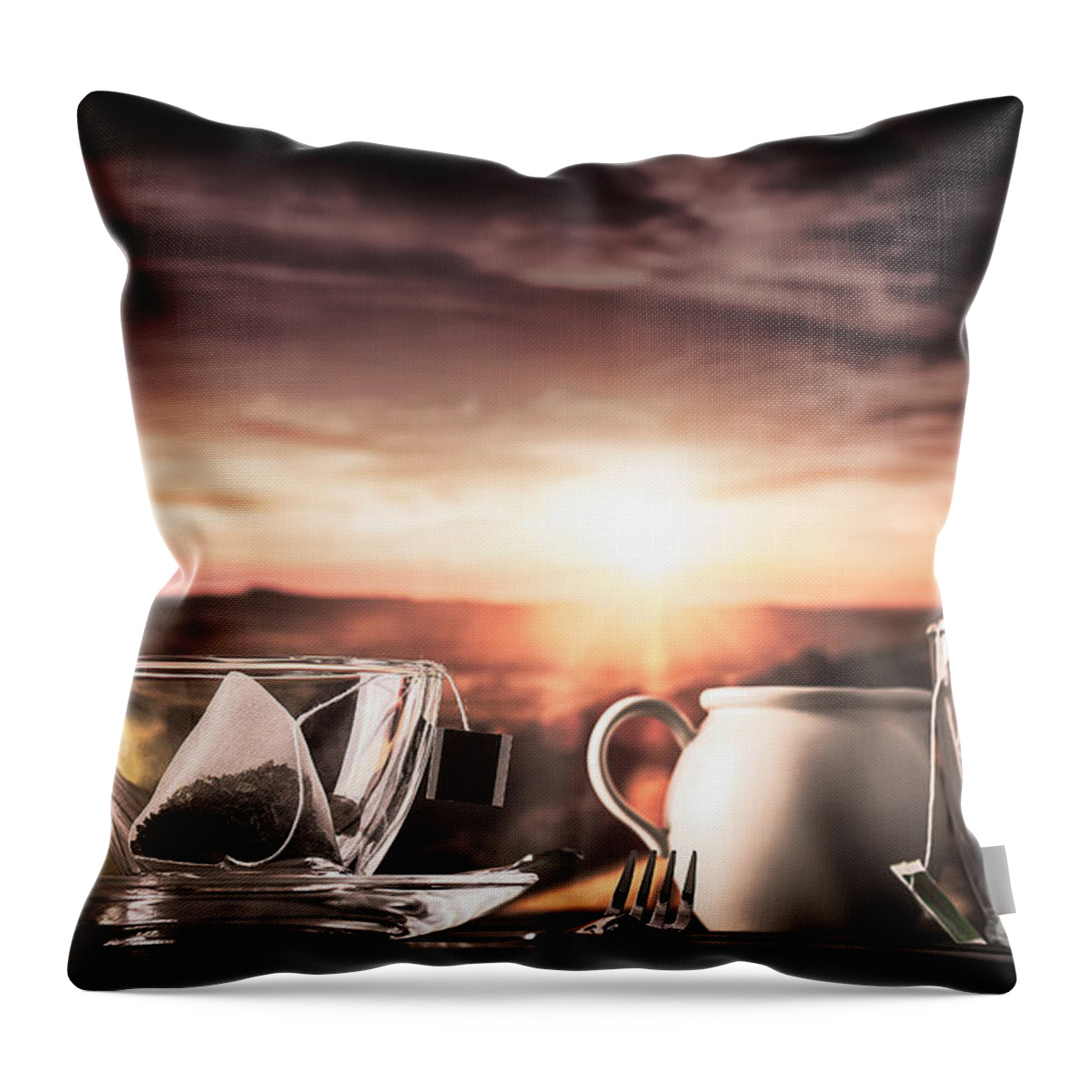Tea Throw Pillow featuring the photograph Storm in a teacup by Simon Bratt