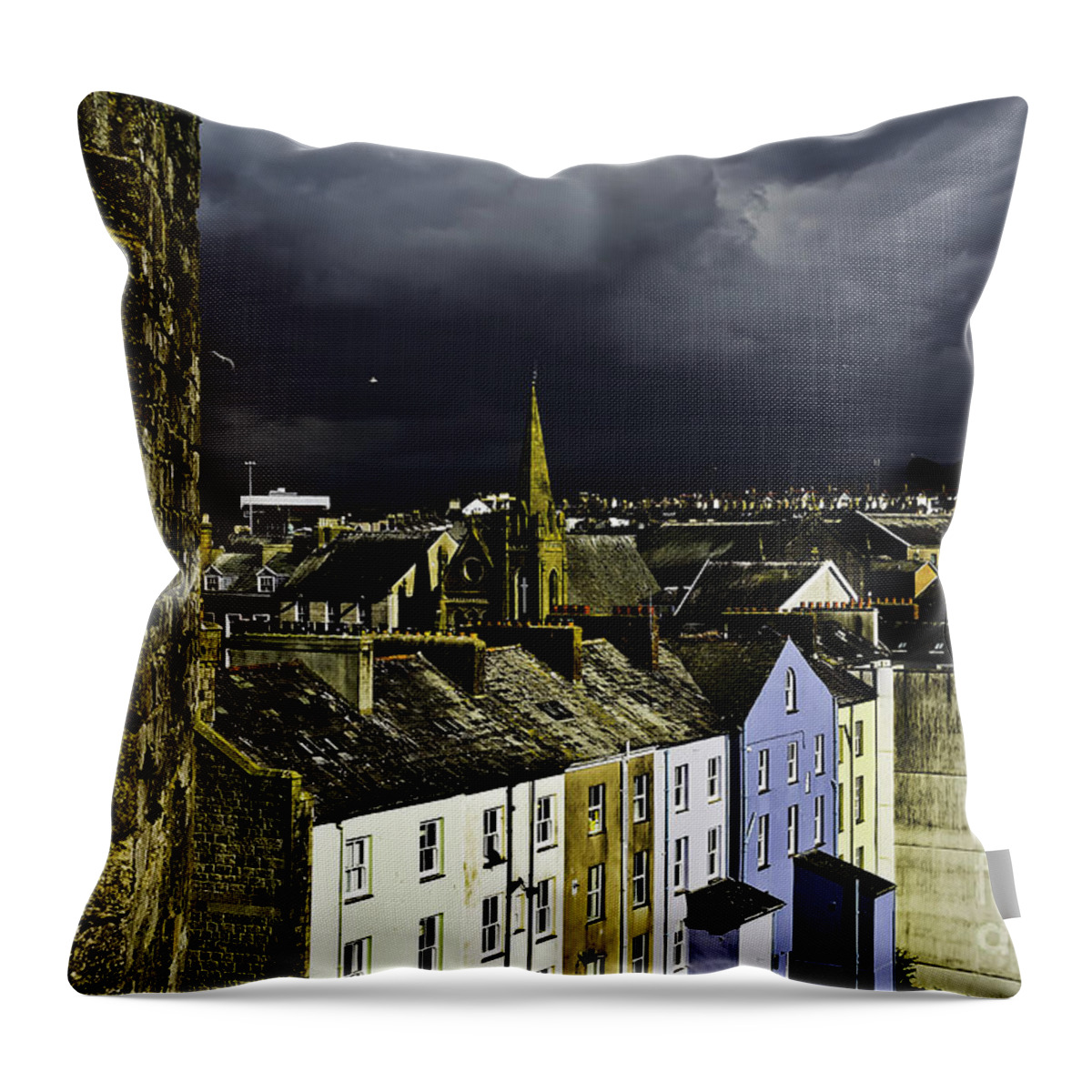 Travel Throw Pillow featuring the photograph Storm over Conwy by Elvis Vaughn