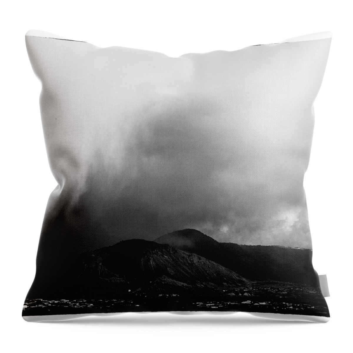 Film Noir Throw Pillow featuring the photograph Storm Over Mt Paul by Theresa Tahara