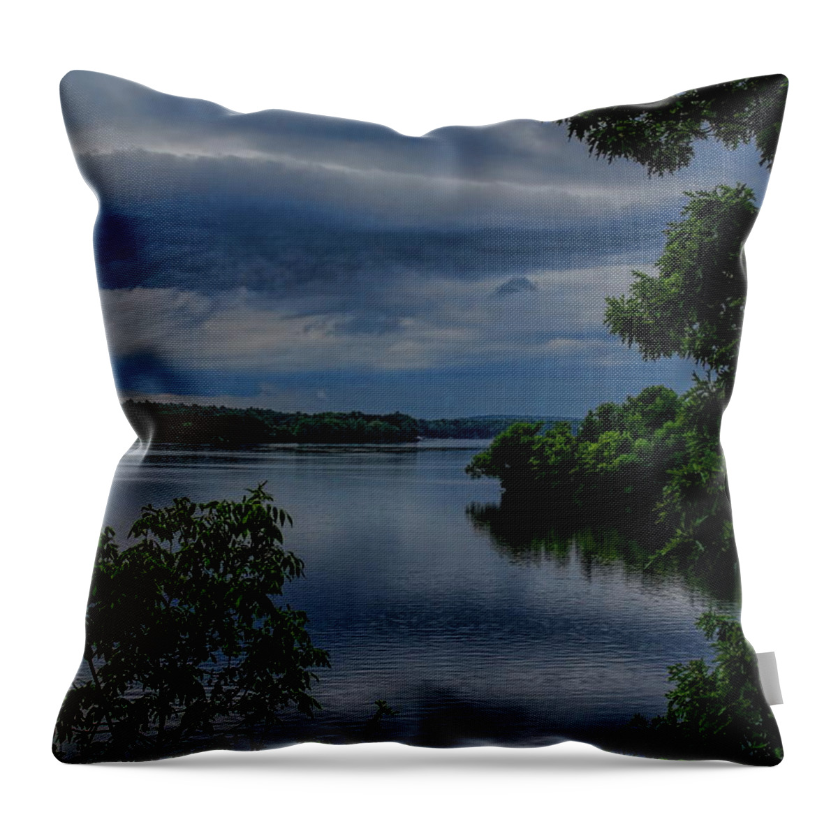 Wausau Throw Pillow featuring the photograph Storm Rolling Over Lake Wausau by Dale Kauzlaric